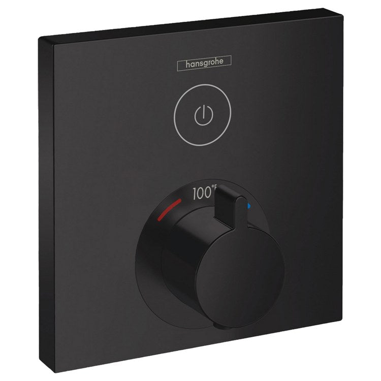 Thermostatic Trim ShowerSelect Square 1 Function 1 Lever Matte Black ADA for Rough-In Valve with Service Stops 01850181 7.0 Gallons per Minute Escutcheon Handle Metal