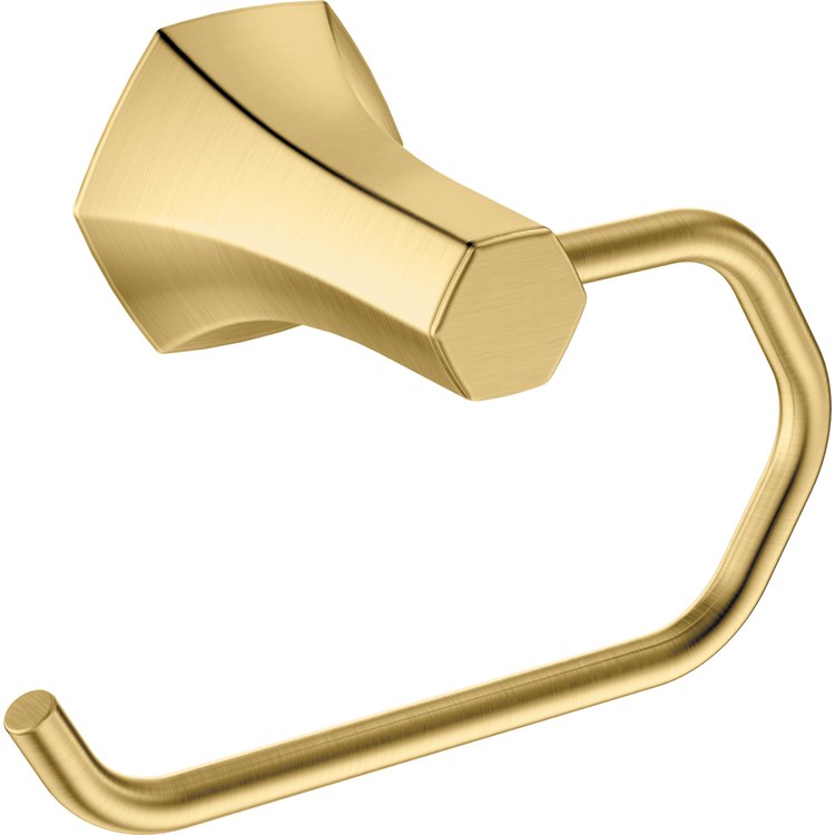 Toilet Paper Holder Locarno Euro Brushed Gold Optic Metal 3-1/2 Inch Wall Mount - Image 1