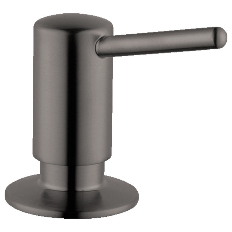 Soap Dispenser Contemporary Brushed Black Chrome Deck Mount Plastic Metal Pump 16 Ounce - Image 1