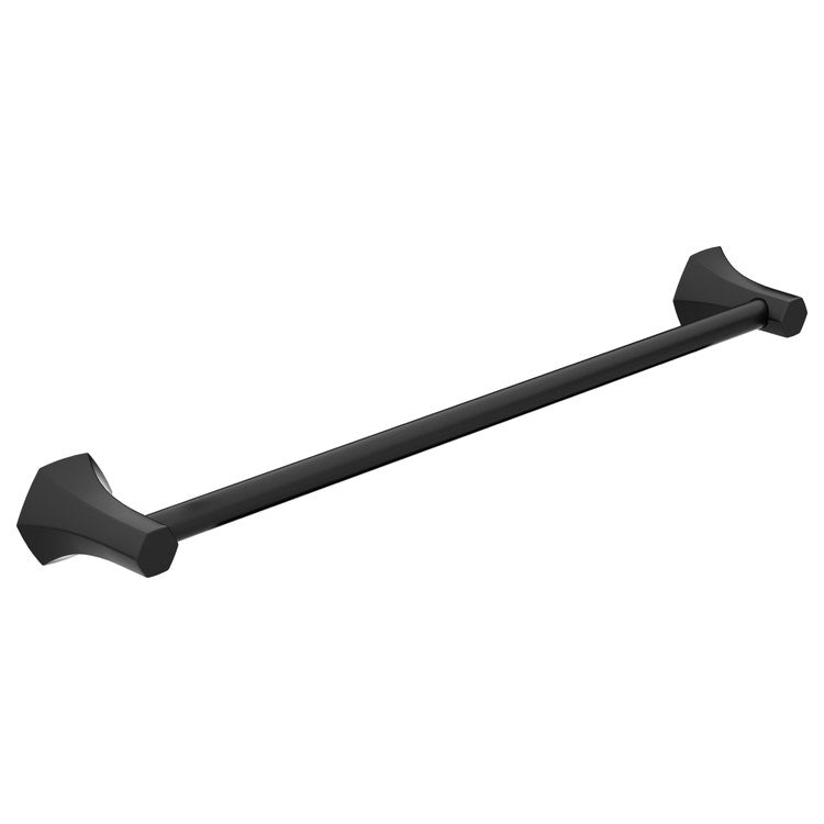 Towel Bar Locarno 24 Inch Single Matte Black Metal 3-1/2 Inch - Image 1