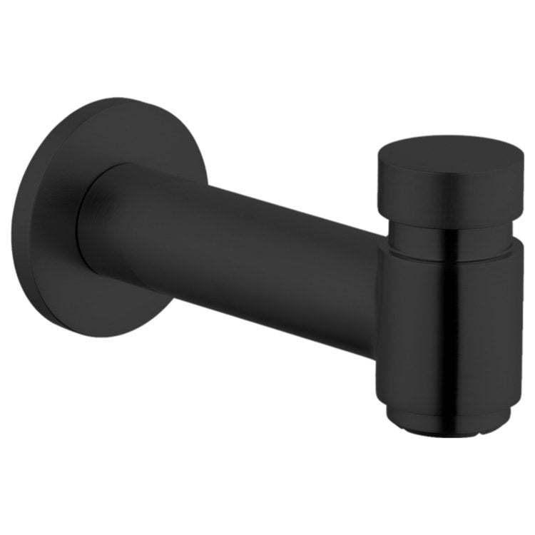 Tub Spout Talis S with Diverter Matte Black 6-1/2 Inch Brass - Image 1