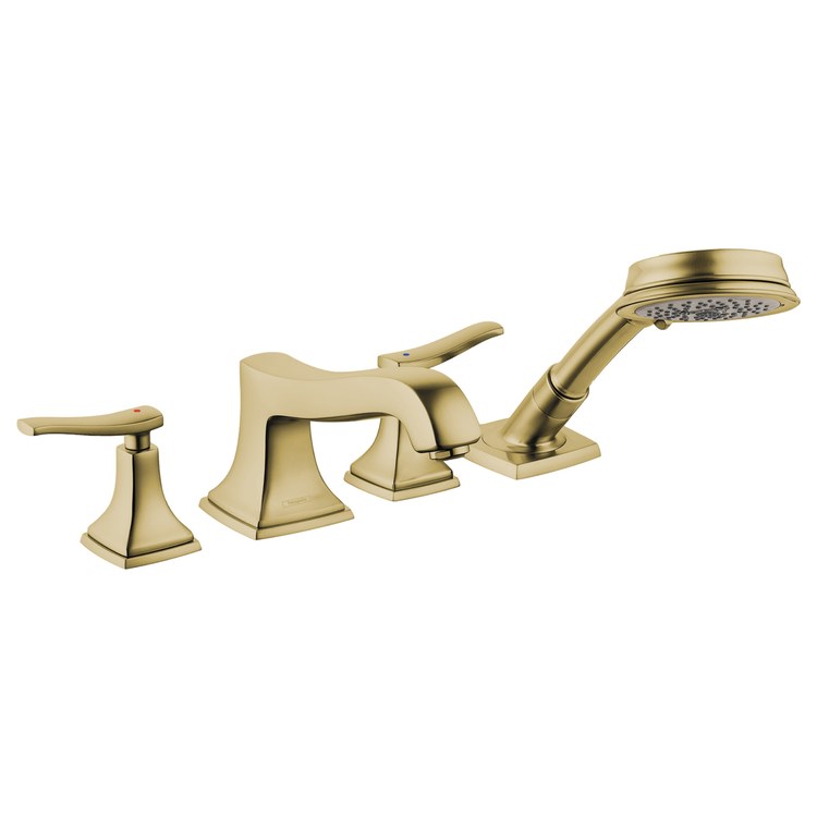 Roman Tub Trim Metropol Classic with Handshower 2 Lever Brushed Bronze WaterSense 8 Inch Spread 4 Hole 5.0 Gallons per Minute for Requires 06646000 Rough Valve - Image 1