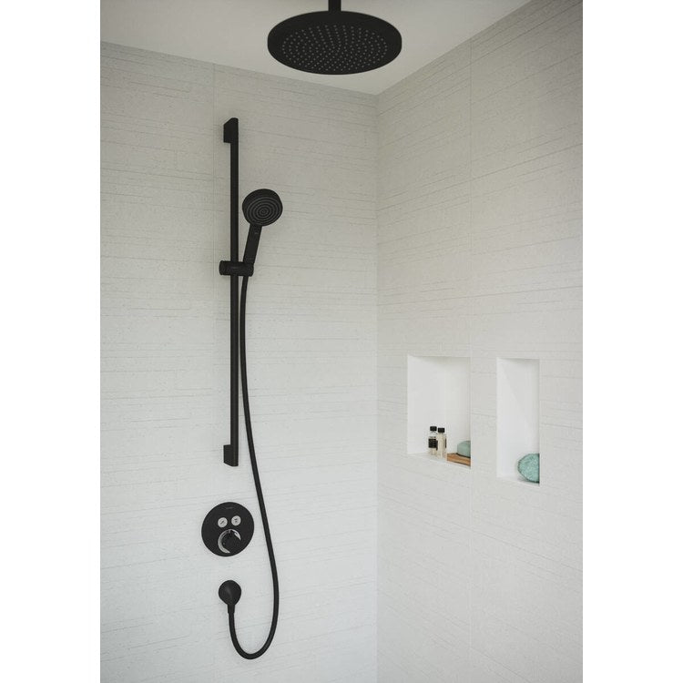 Thermostatic Trim ShowerSelect S Round 2 Function 1 Lever Matte Black ADA for Rough-In Valve with Service Stops 01850181 8.0 Gallons per Minute Escutcheon Handle Metal - Image 2