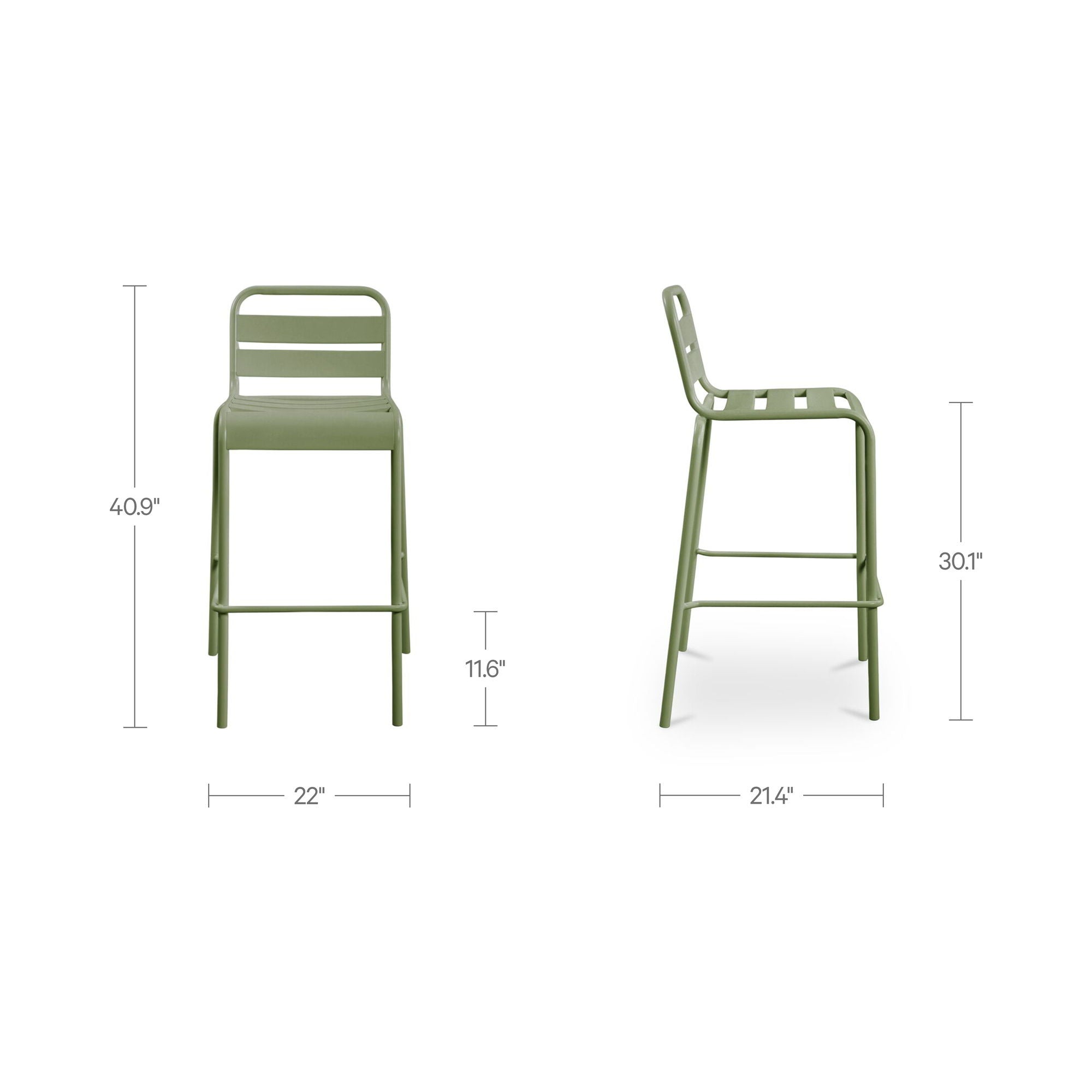 Kade - Outdoor Bar Stool (Set of 2) - Green - Image 2