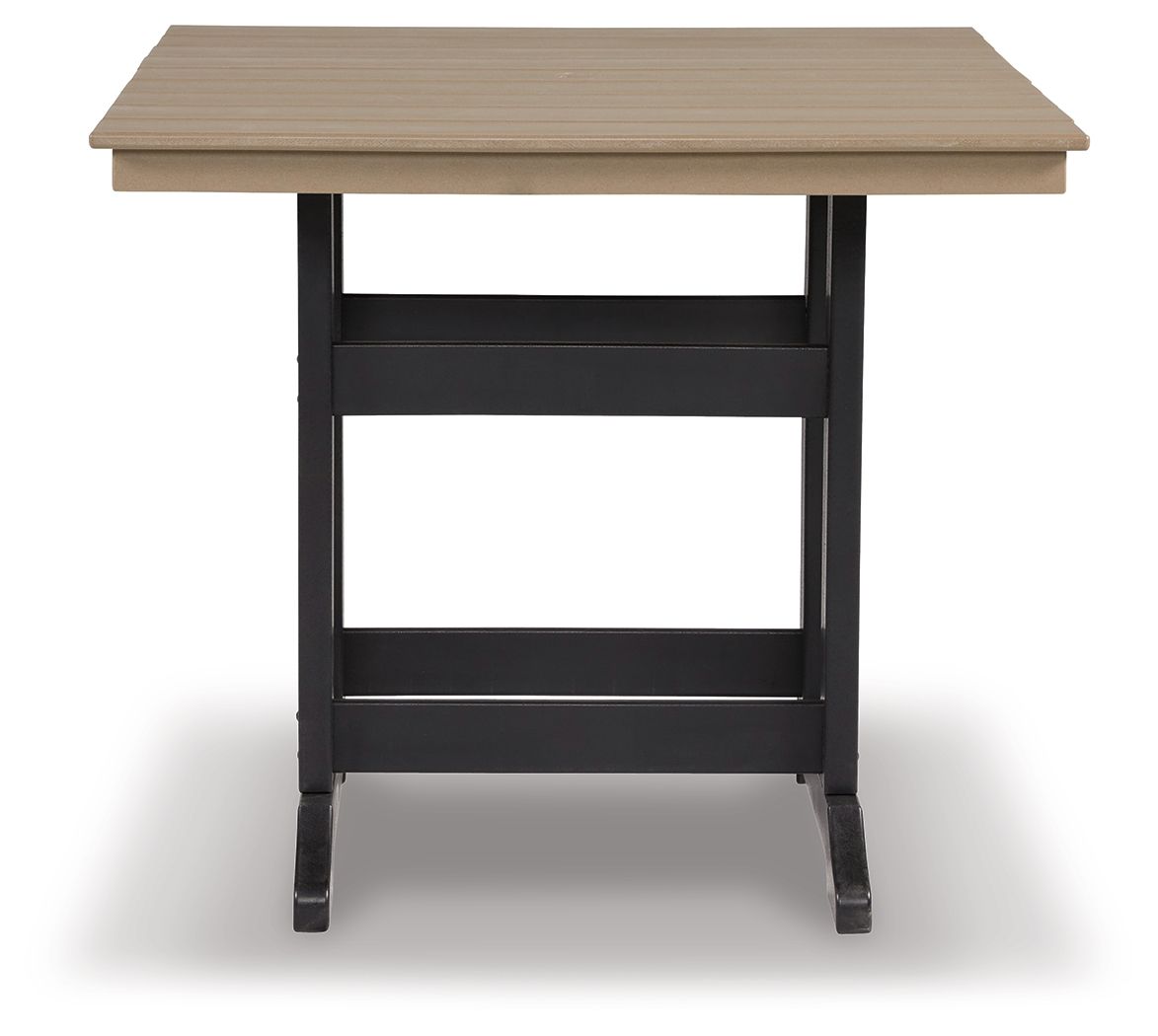 Fairen Trail - Square Counter TBL w/Umb OPT - Black / Driftwood - Image 2