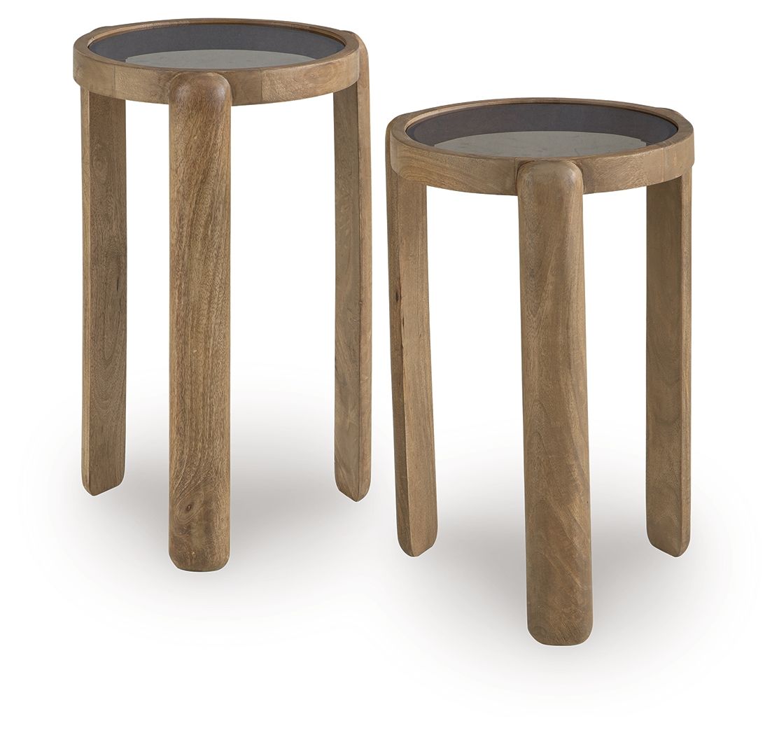 Jossor – Accent Table Set (Set of 2) – Light Brown