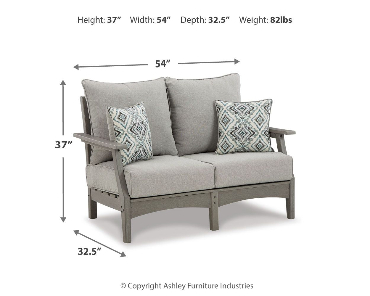 Visola - Loveseat w/Cushion - Gray - Image 3