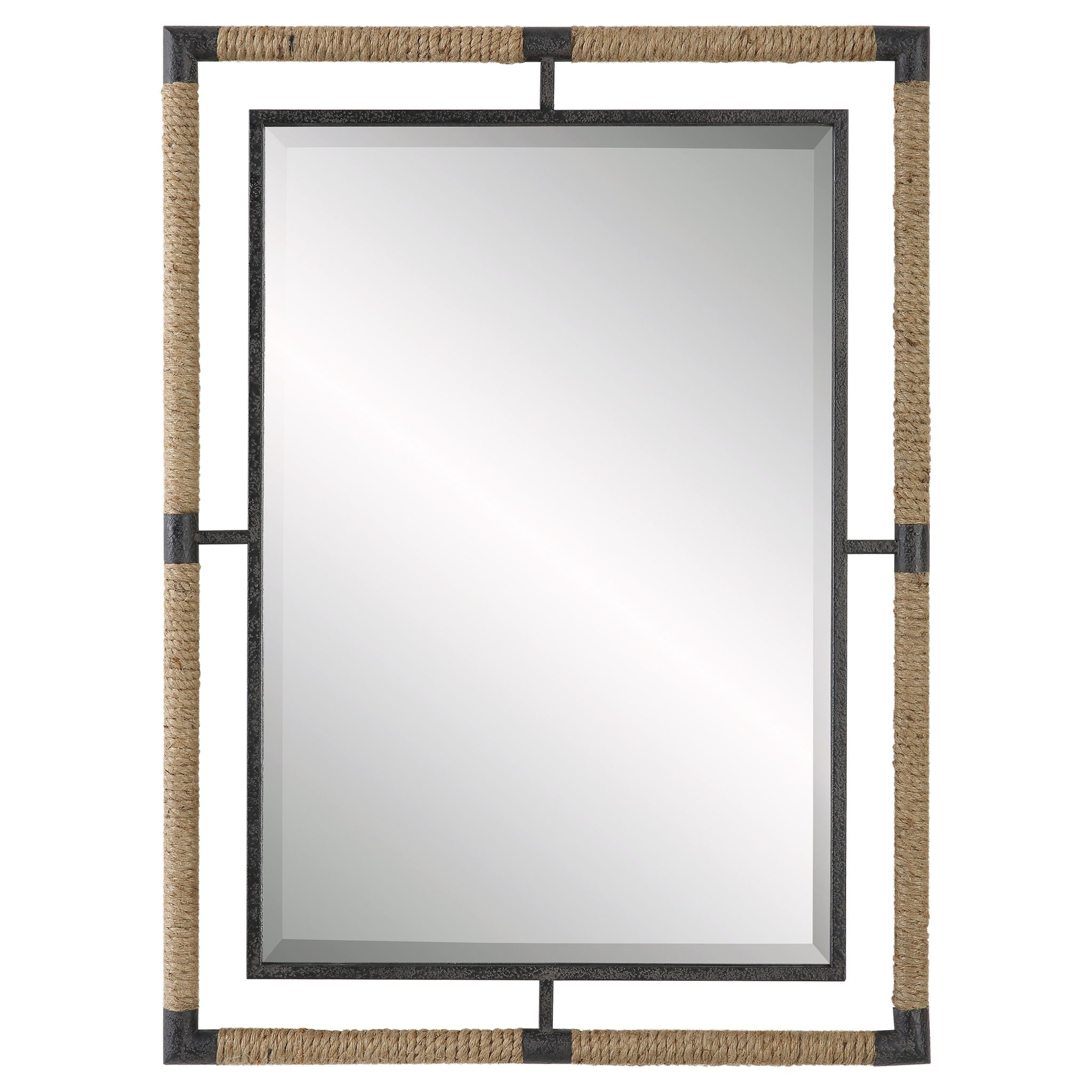 Melville - Iron & Rope Mirror - Light Brown - Image 1
