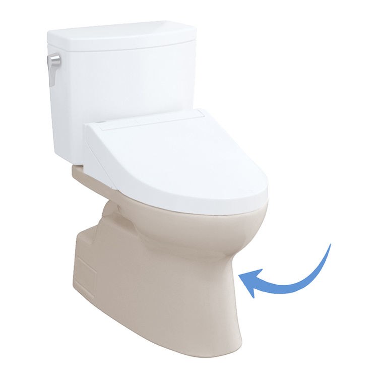 Toilet Bowl Vespin II Elongated Washlet Ready Sedona Beige ADA - Image 1