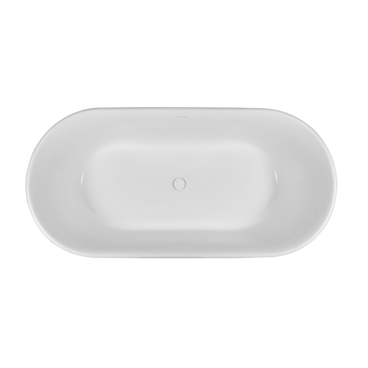 Soaking Tub Seabrook 66 x 31 Inch Freestanding Center White Mineral Composite - Image 2