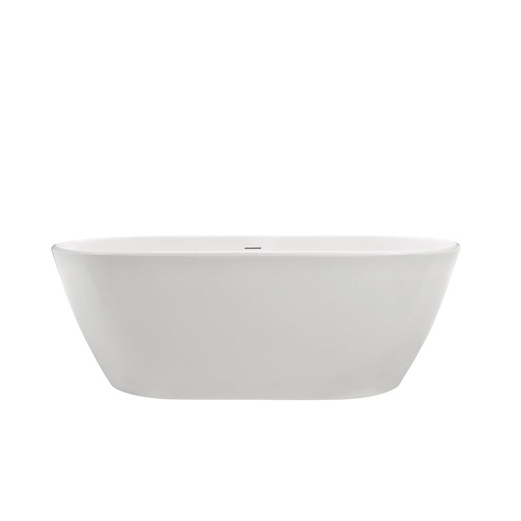 Soaking Tub Seabrook 66 x 31 Inch Freestanding Center White Mineral Composite - Image 3