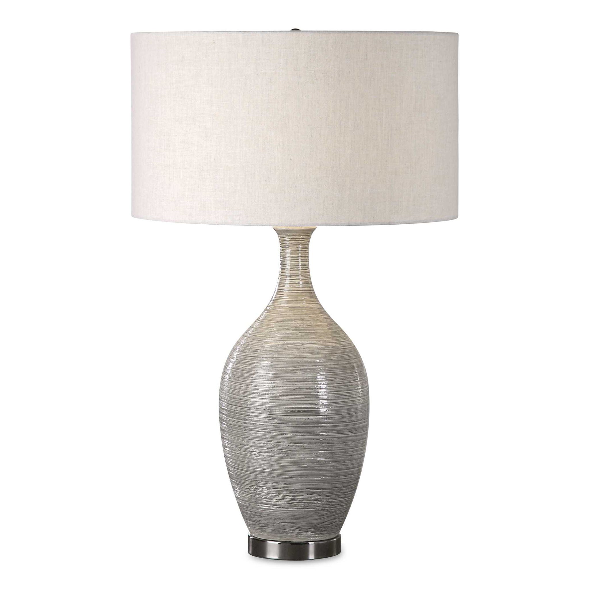 Dinah - Textured Table Lamp - Gray - Image 1