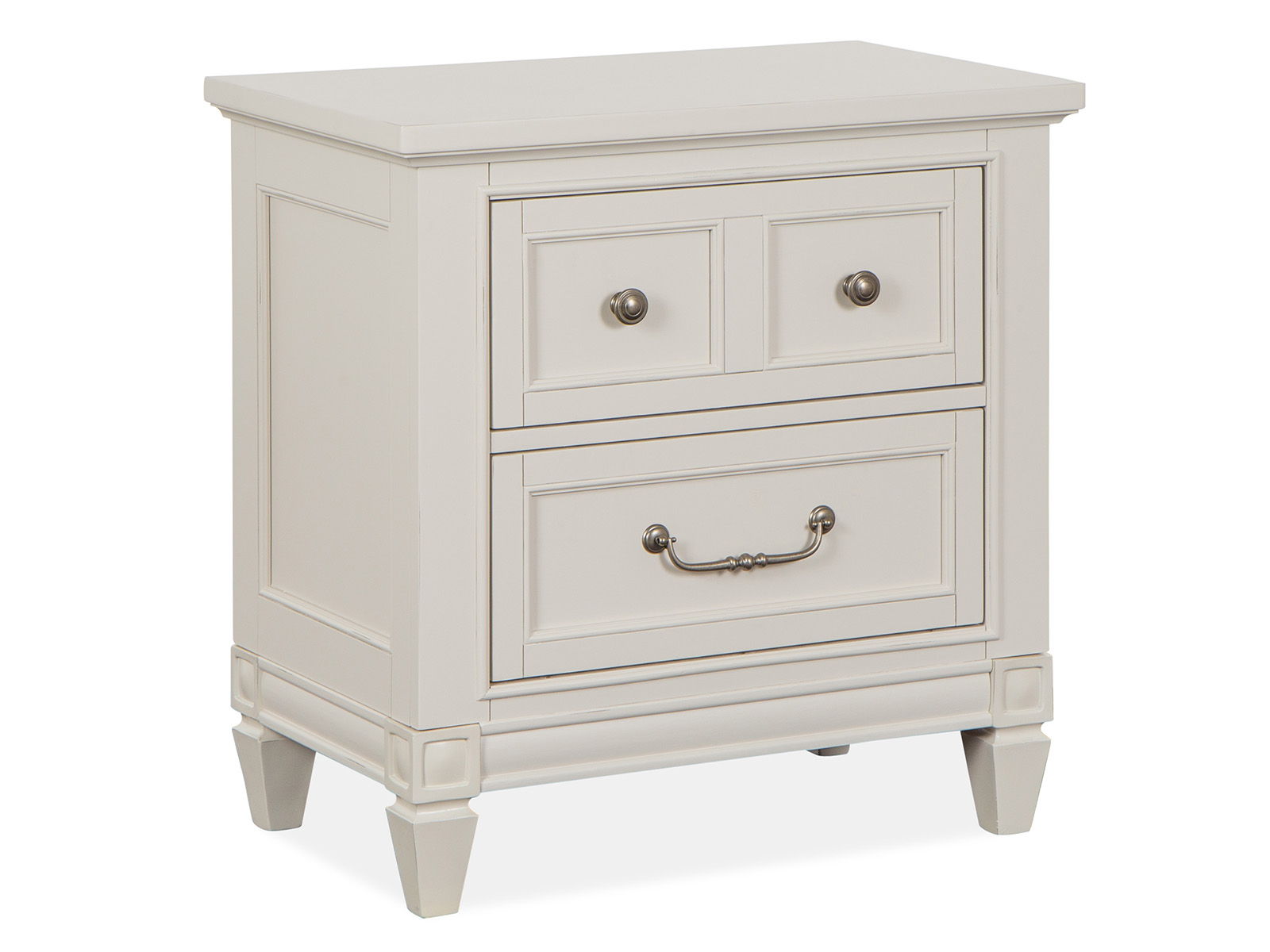 Willowbrook – Drawer Nightstand – Egg Shell White With Slight Rub Through