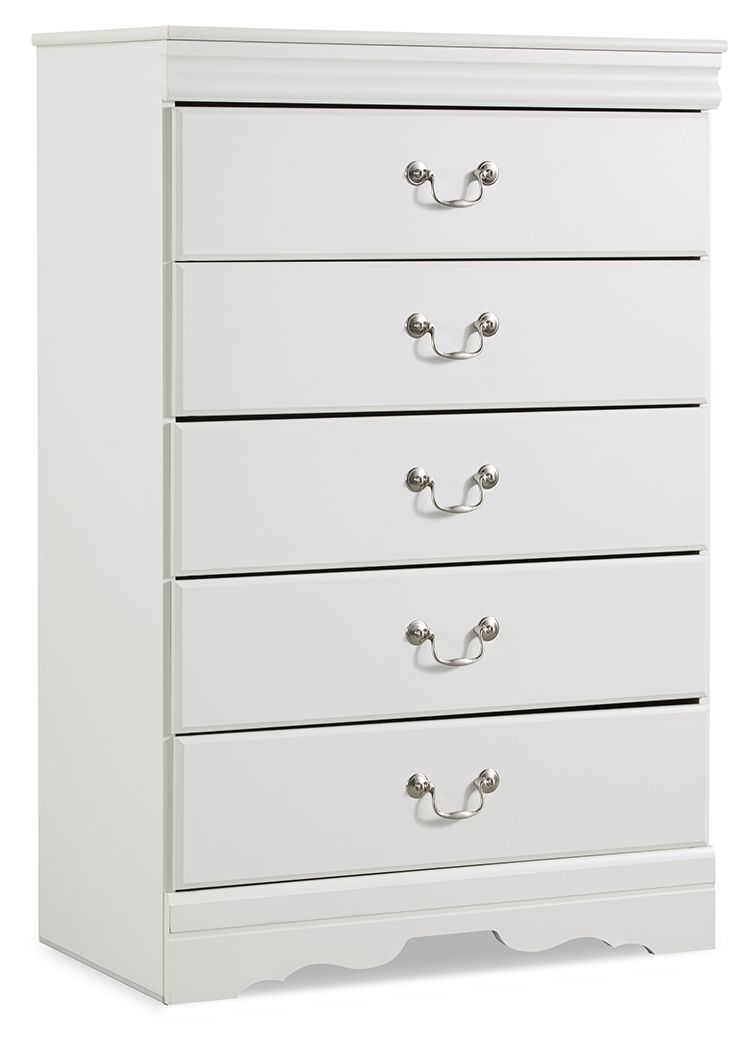 Anarasia – Five Drawer Chest – White