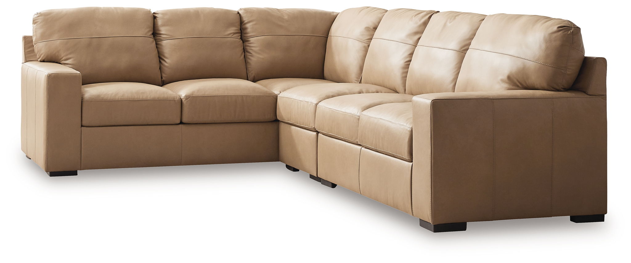 Bandon - 3-Piece Sectional With Raf Loveseat - Leather Match - Toffee - Image 1