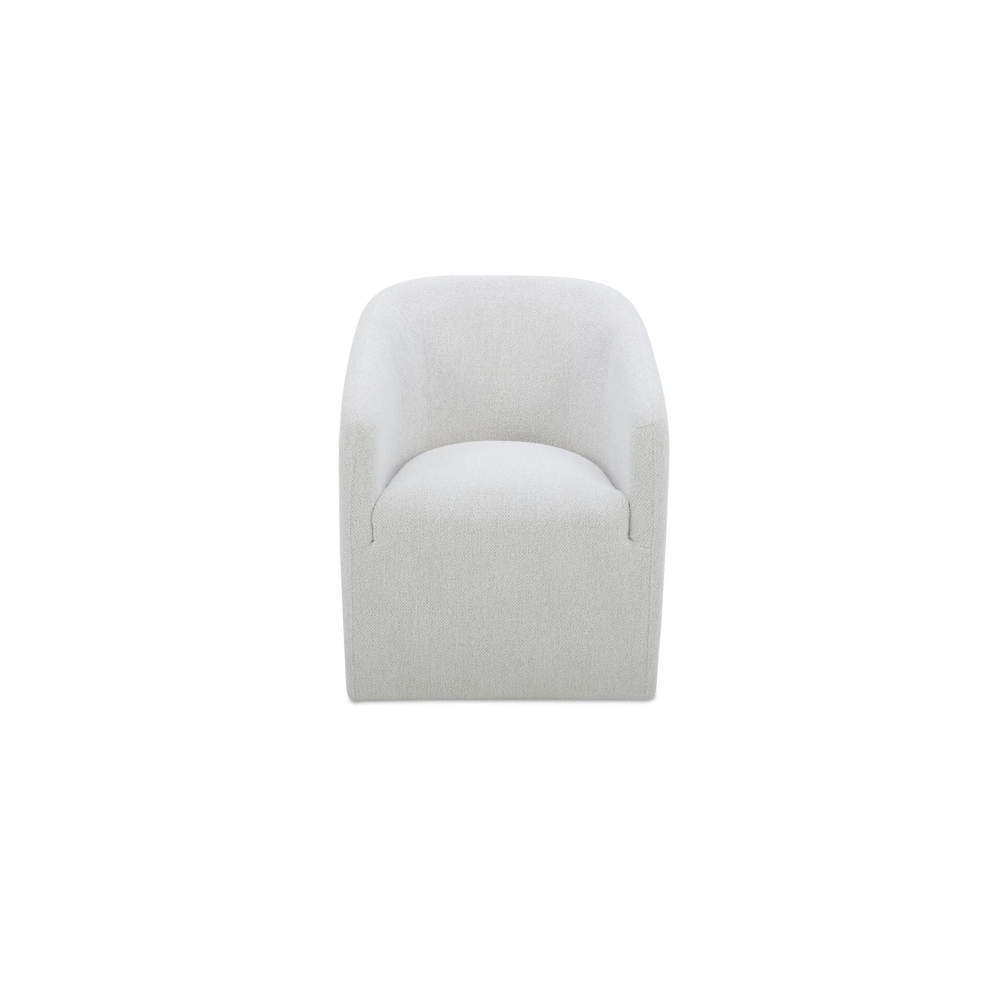 Sandy – Fabric Rolling Dining Chair – Off White