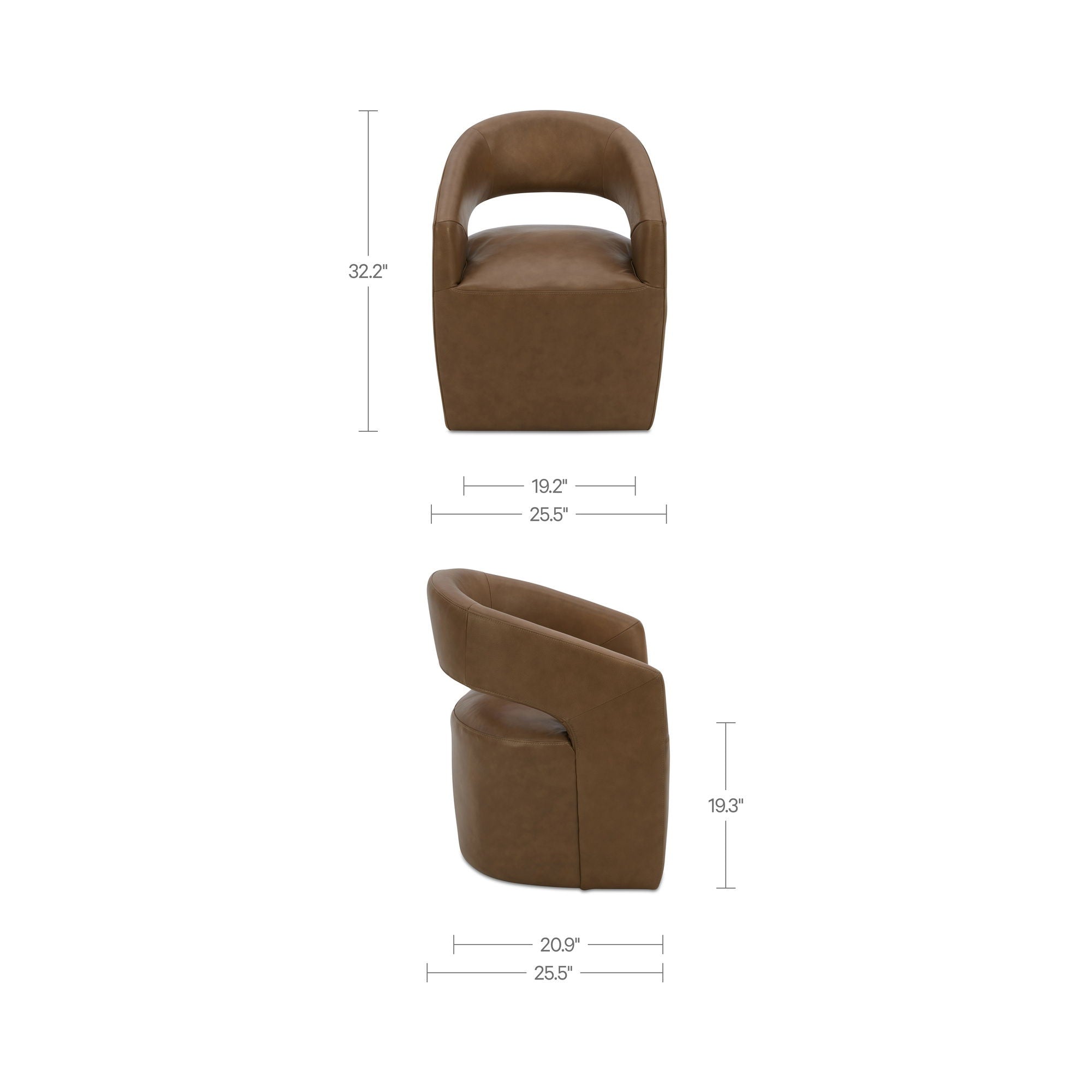 Barrow - Rolling Dining Chair - Tan - Image 2
