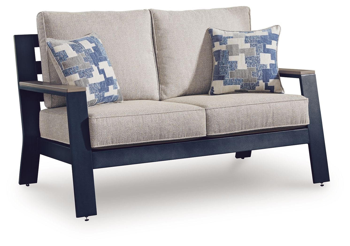 East Beach - Loveseat With Cushion - Blue - Image 1