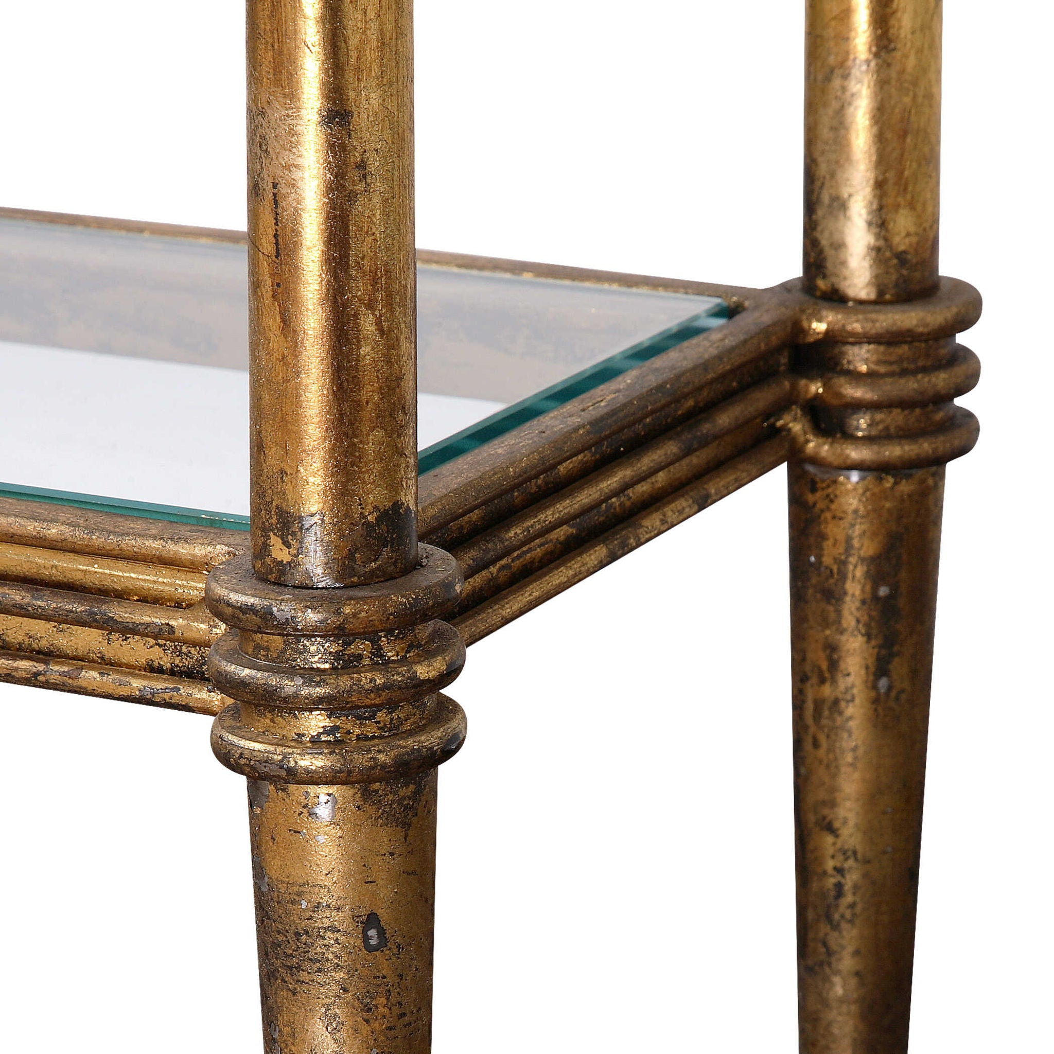 Elenio - Glass Console Table - Gold - Image 3