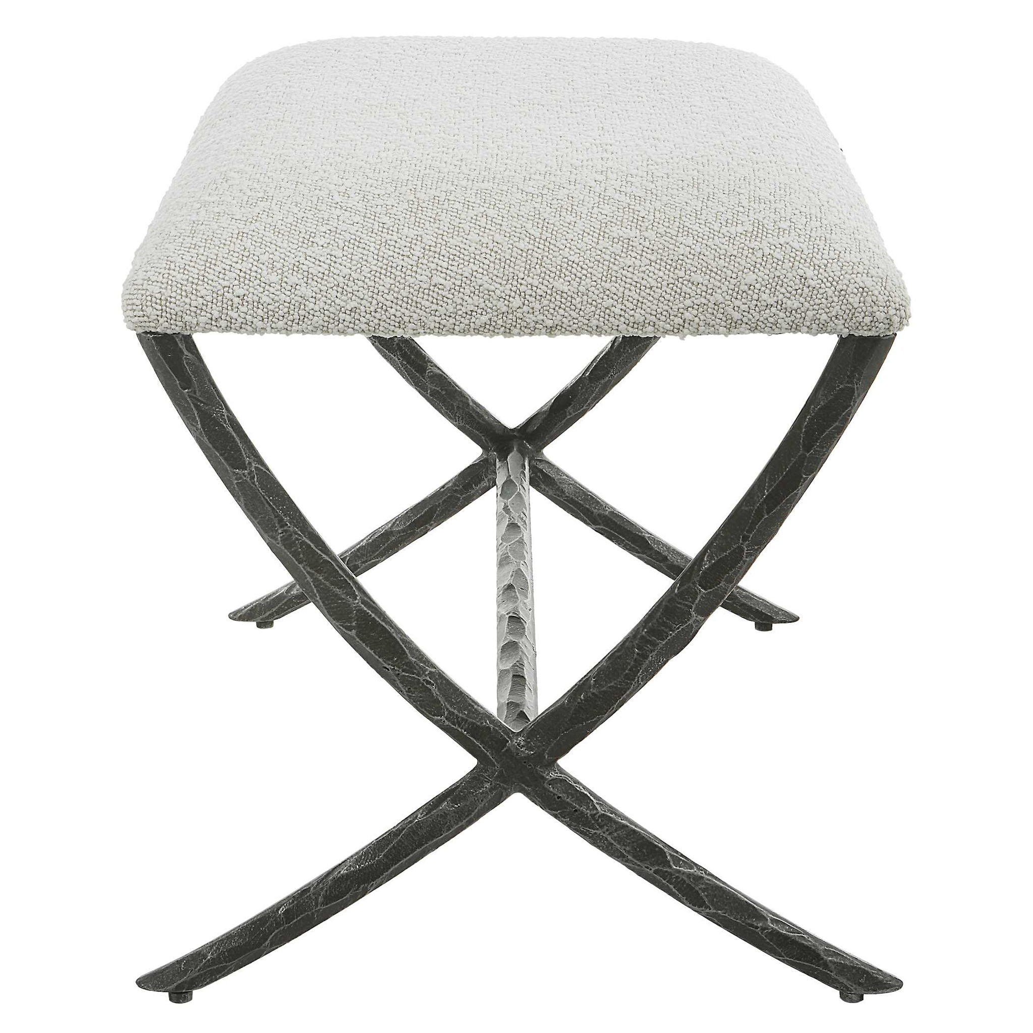 Brisby - Gray Fabric Small Bench - Image 3