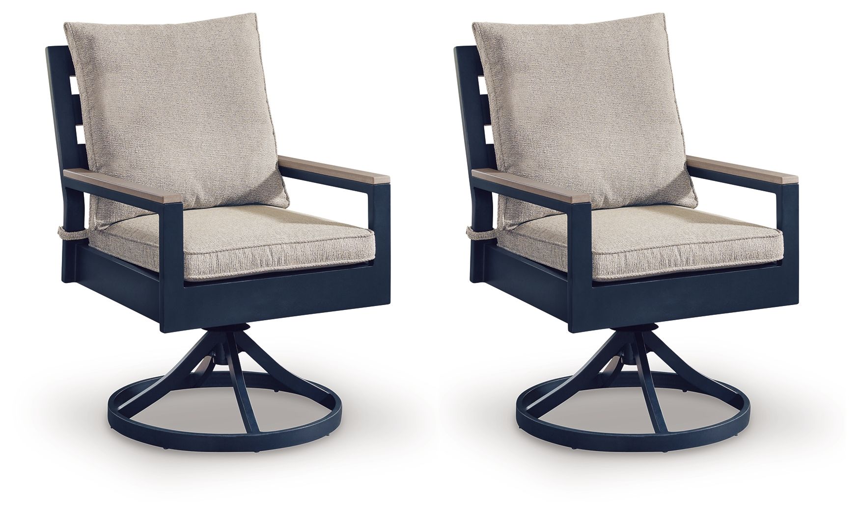 East Beach - Swivel Chair With Cushion (Set of 2) - Blue - Image 1