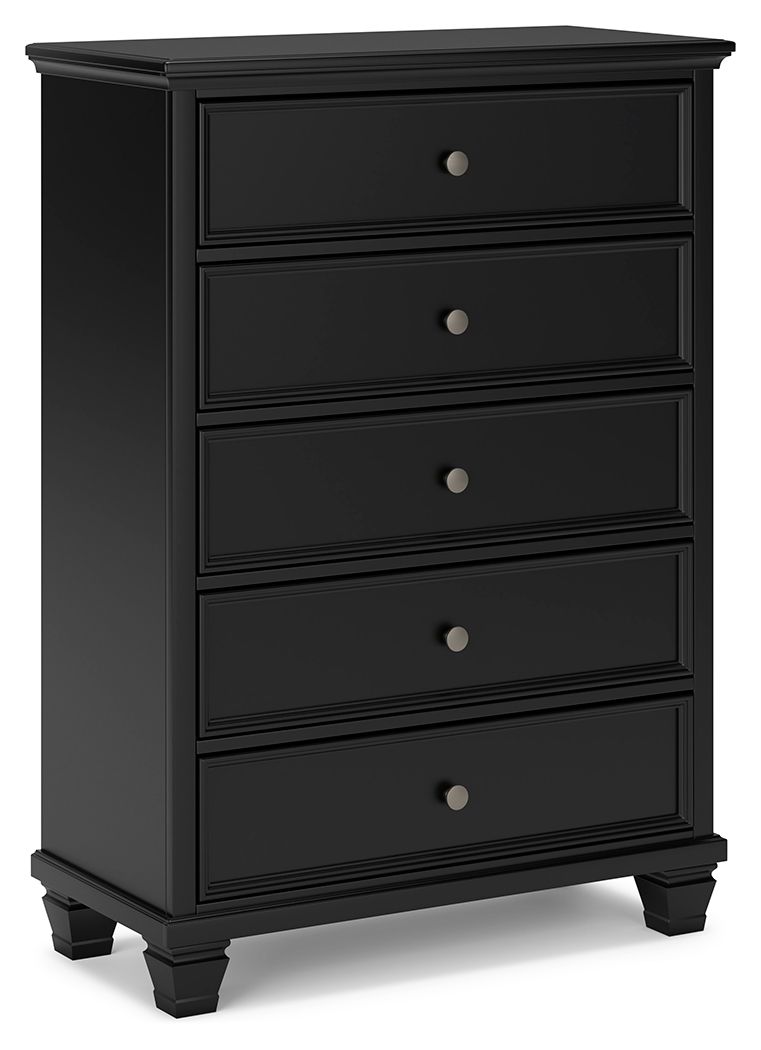 Lanolee - Five Drawer Chest - Black - Image 1