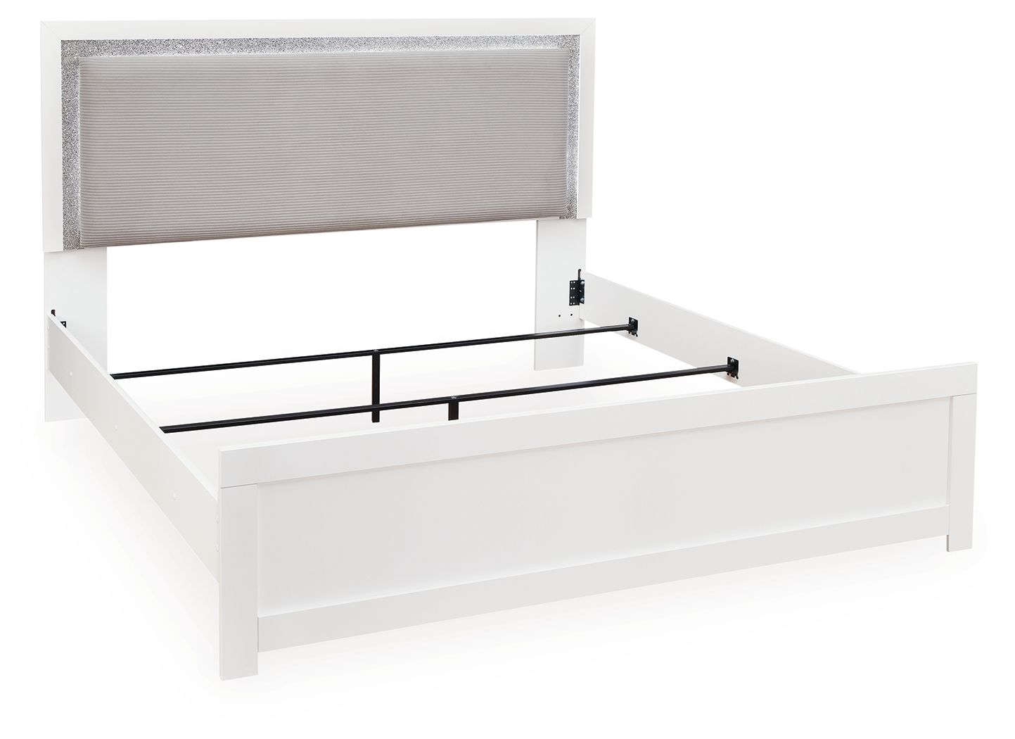 Maeling - King Upholstered Panel Bed - White - Image 3