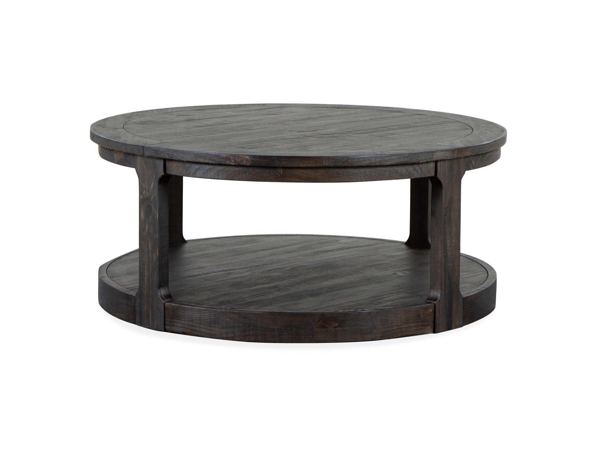 Boswell – Round Cocktail Table (With Casters) – Peppercorn