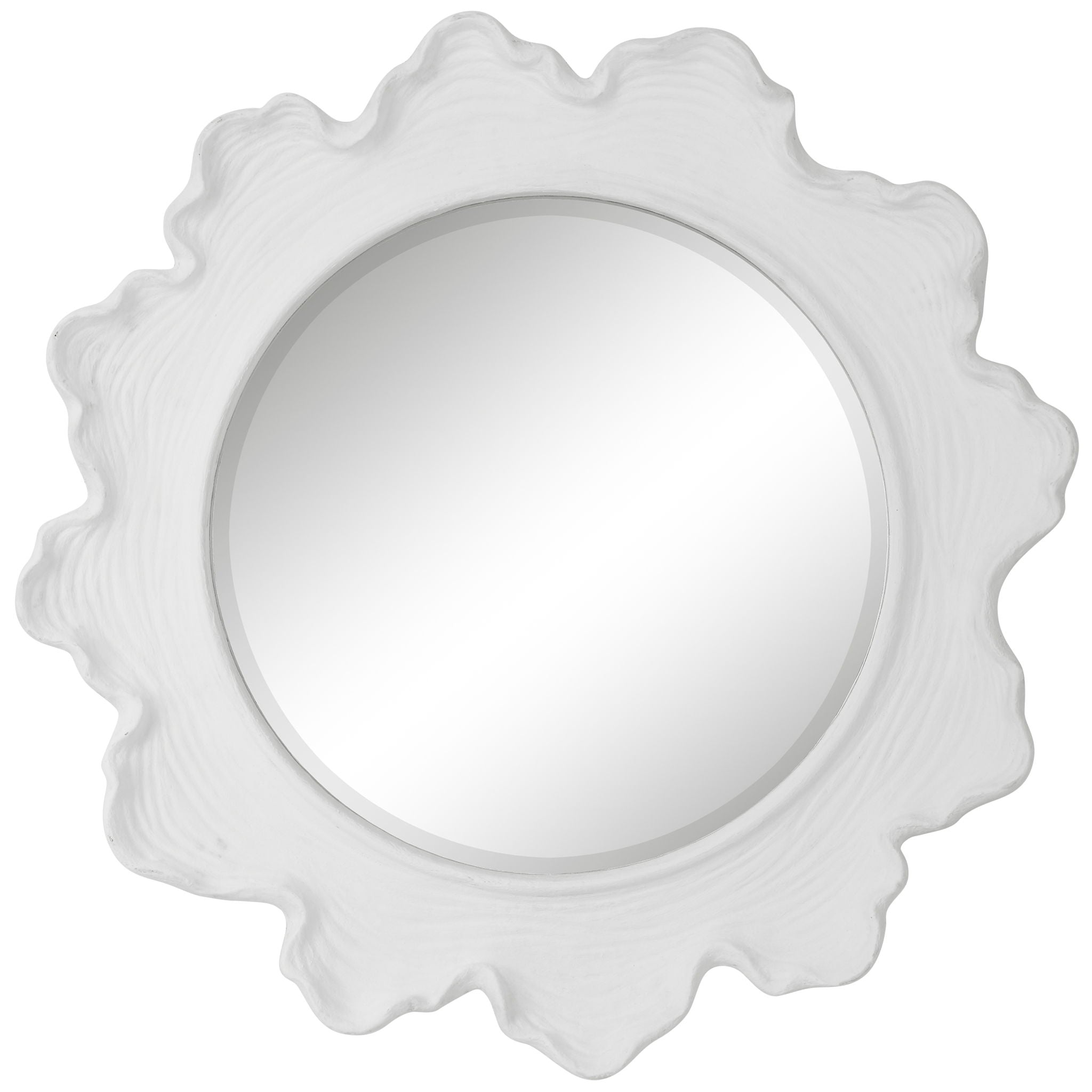 Sea Coral – Round Mirror – White