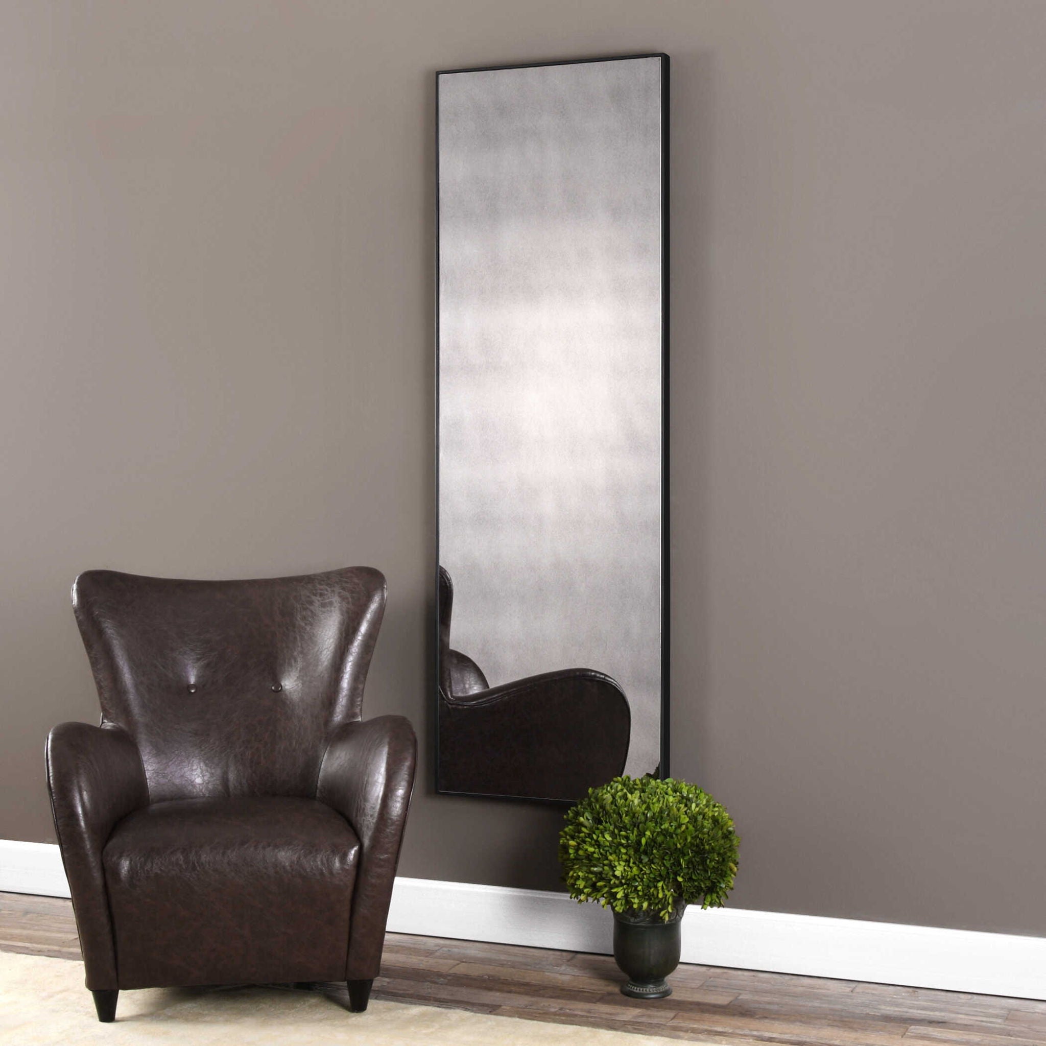 Burwell - Oversized Antiqued Mirror - Black - Image 3