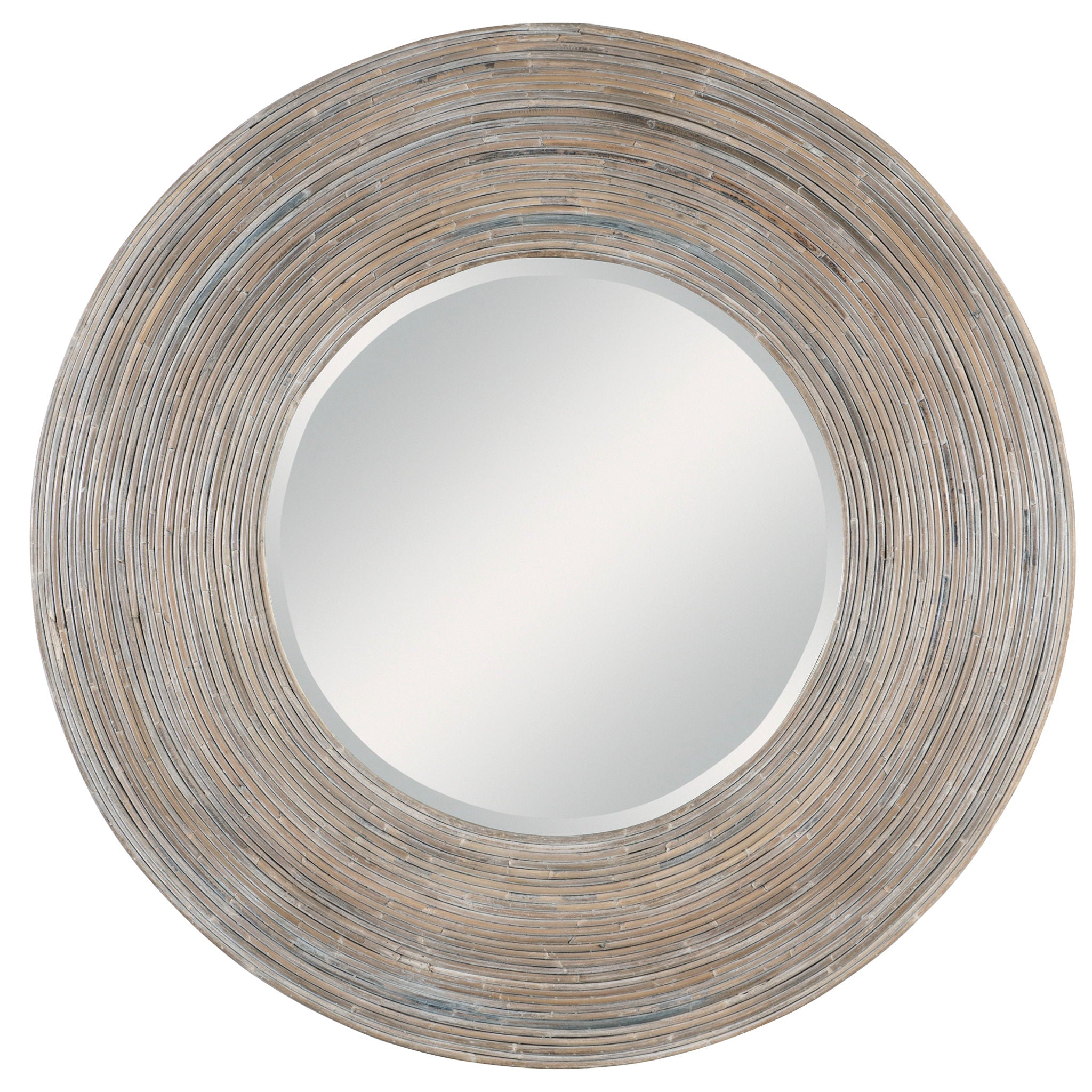 Vortex - White Washed Round Mirror - Image 1