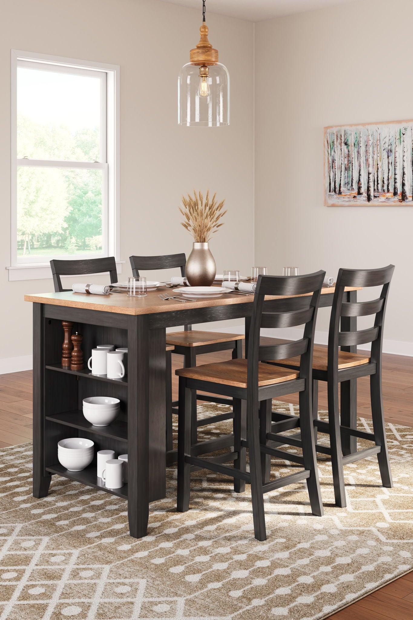 Gesthaven – Rectangular Dining Room Counter Set