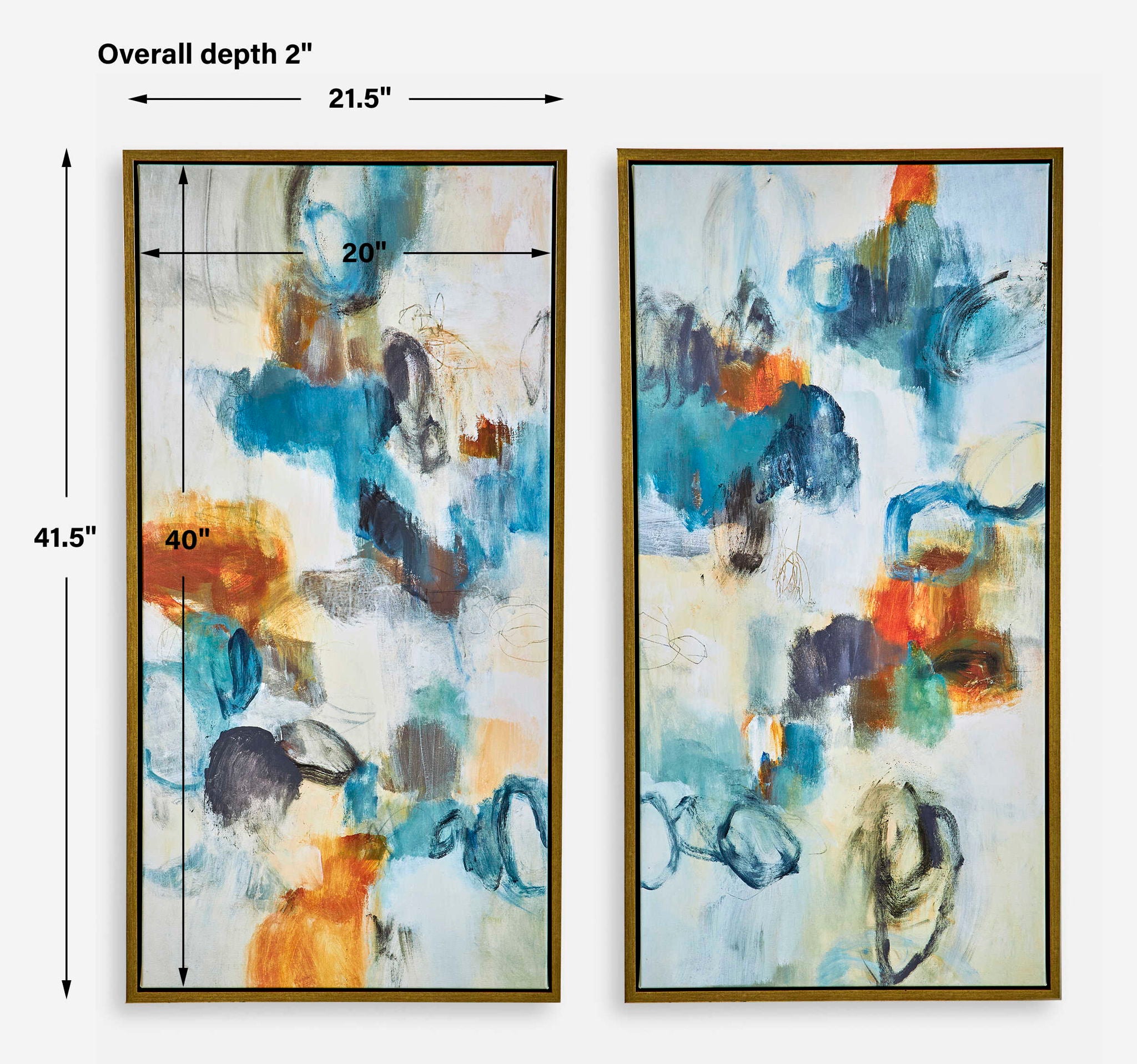 Casual Moments - Framed Abstract Art (Set of 2) - Blue - Image 3
