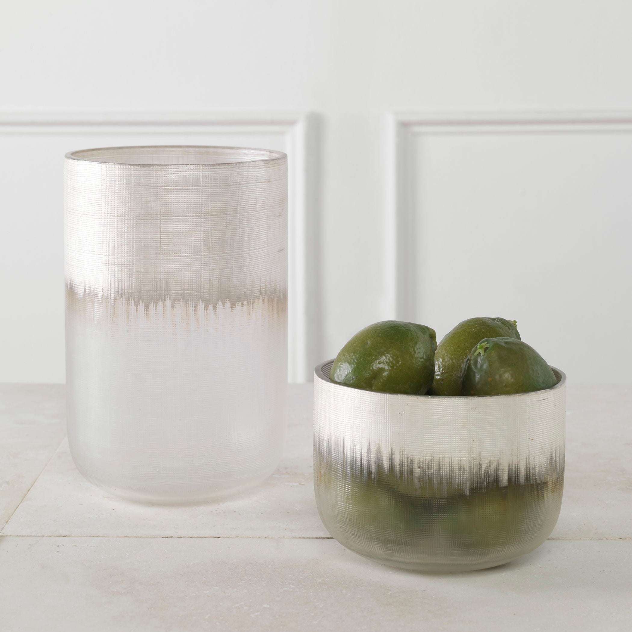 Frost - Silver Drip Glass Vases (Set of 2) - Image 3