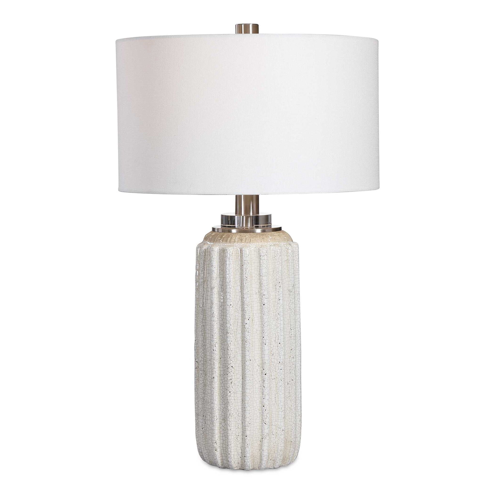 Azariah - Crackle Table Lamp - White - Image 1