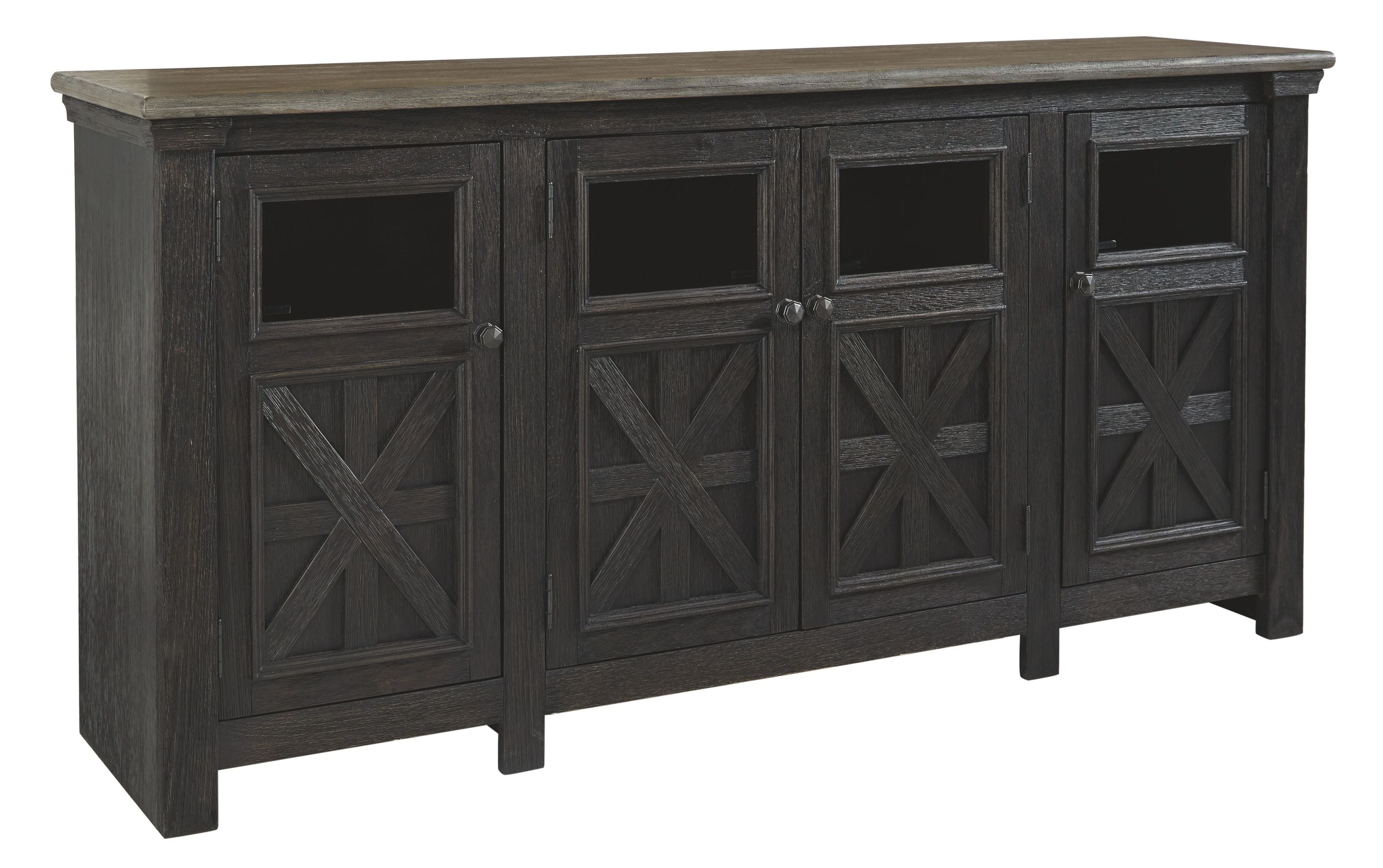 Tyler Creek - Extra Large TV Stand - Black / Gray - Image 1