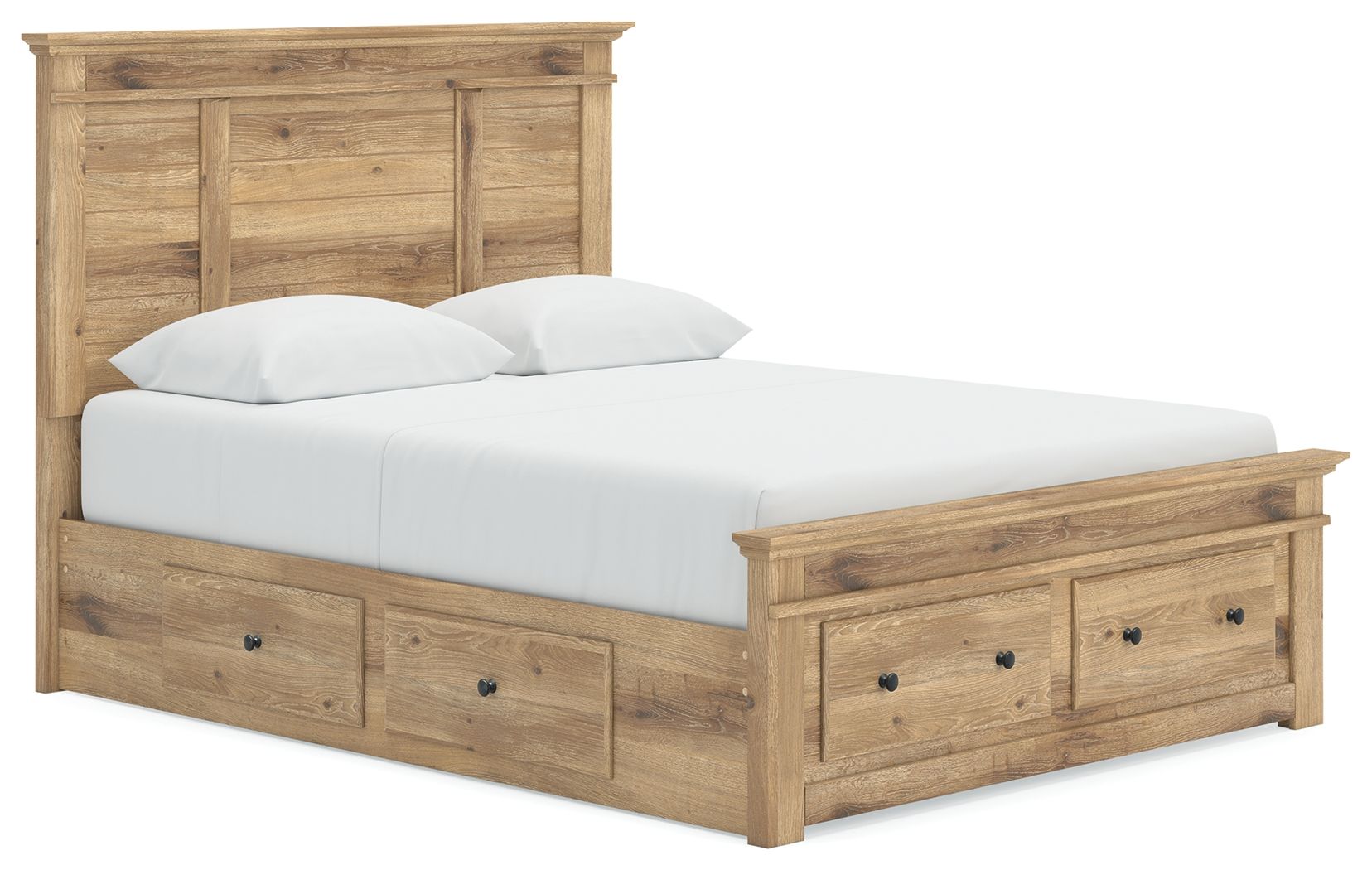 Makidern – Panel Storage Bed With Under Bed Storage Unit And Storage Footboard