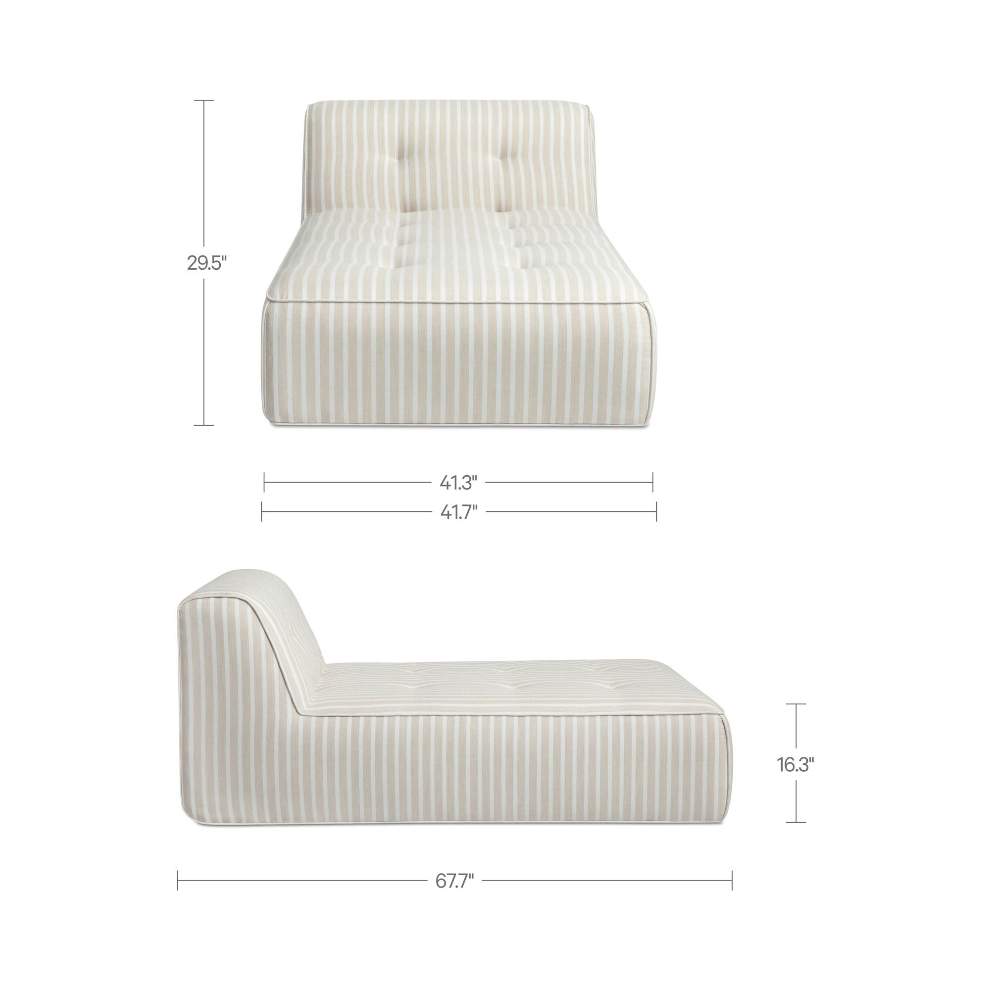 Sunseeker - Outdoor Chaise Stripe - Brown - Image 2