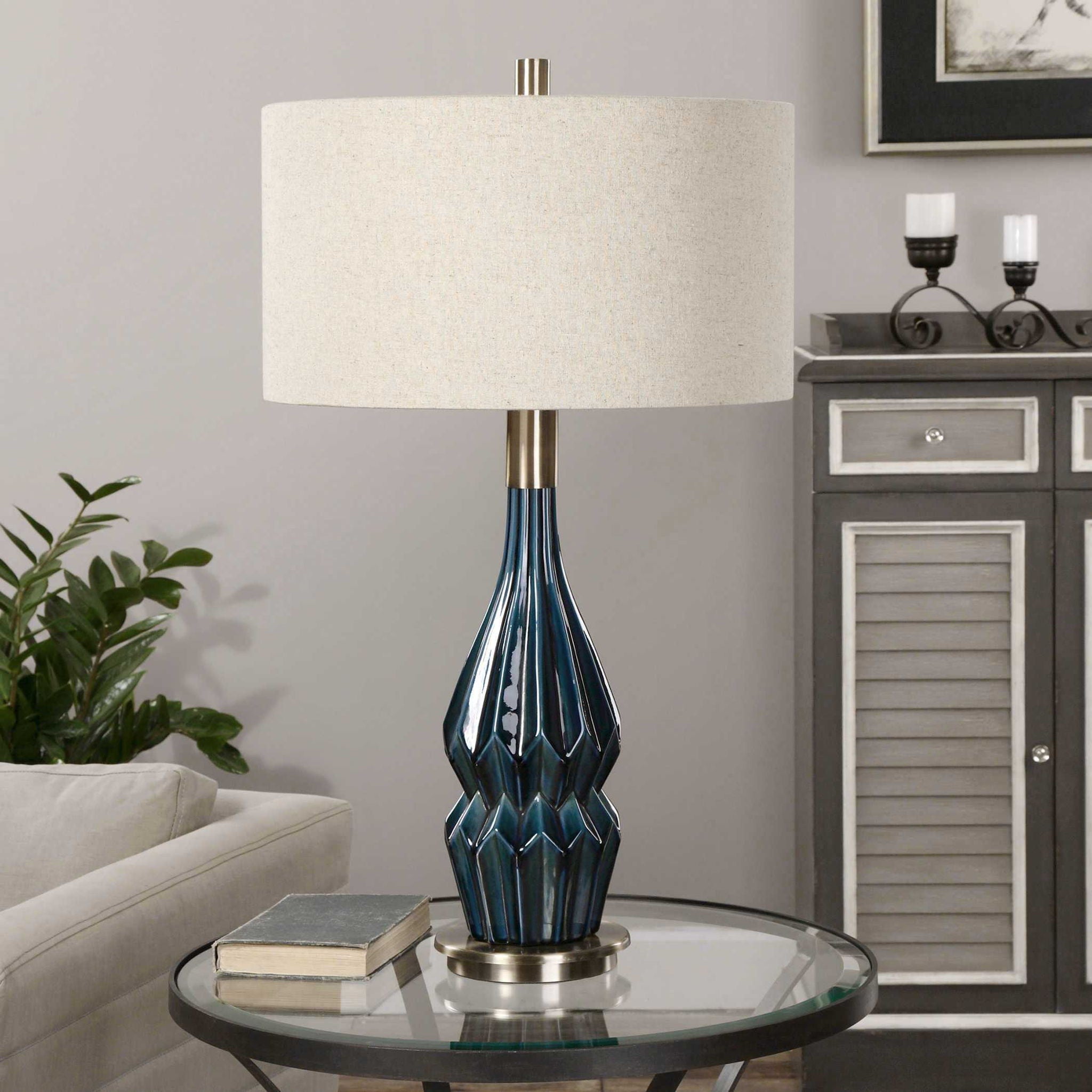 Prussian - Ceramic Lamp - Blue - Image 3