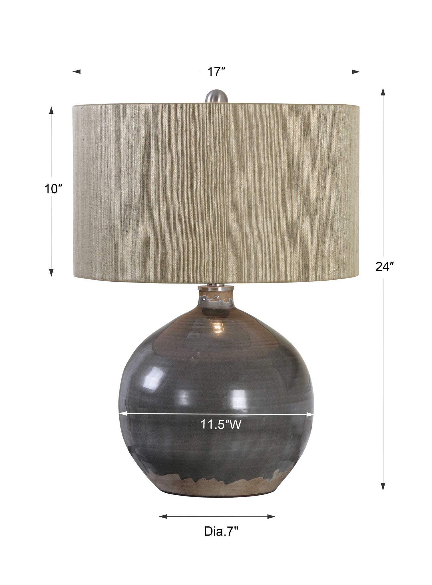 Vardenis - Ceramic Lamp - Gray - Image 3