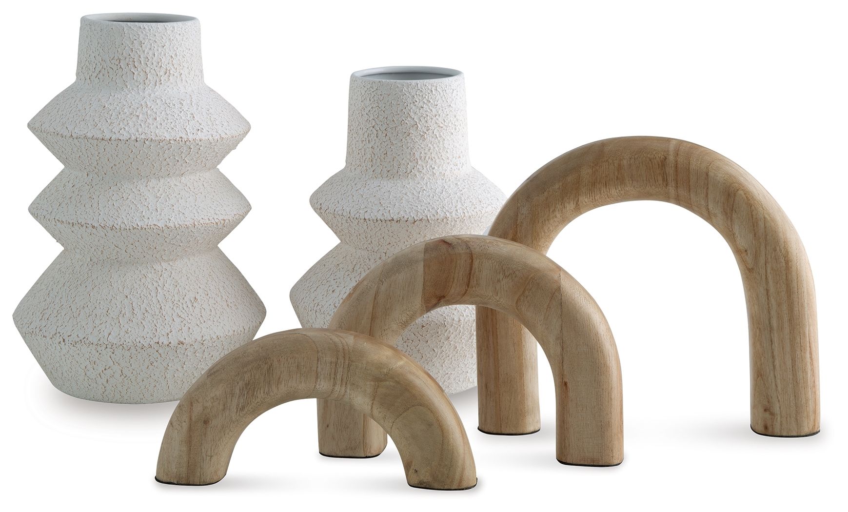 Maddwarth – Accessory Set (Set of 5) – White / Natural Brown