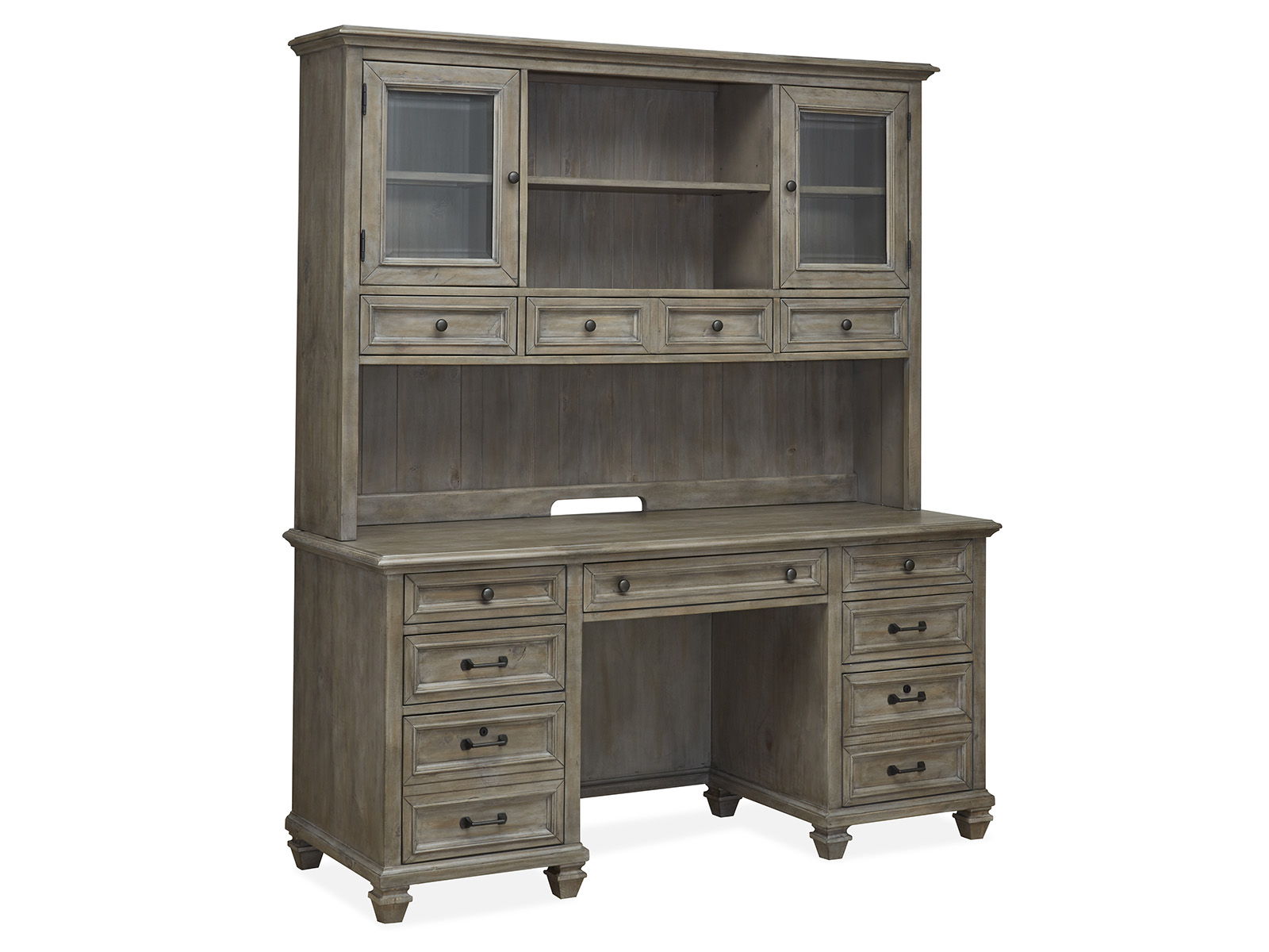 Lancaster – Credenza With Hutch – Dove Tail Gray
