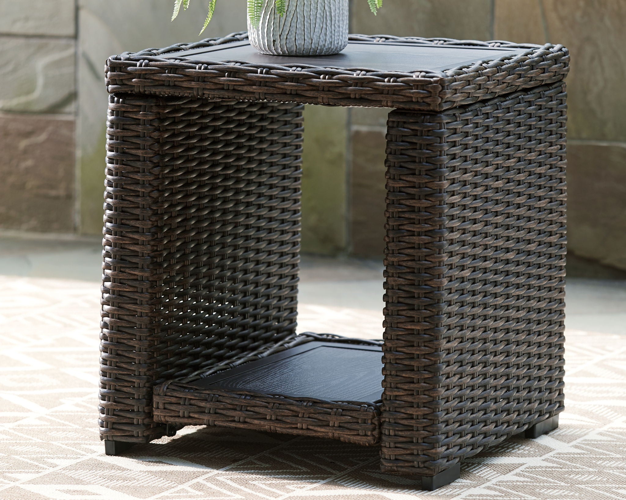 Grasson Lane - Square End Table - Brown - Image 1