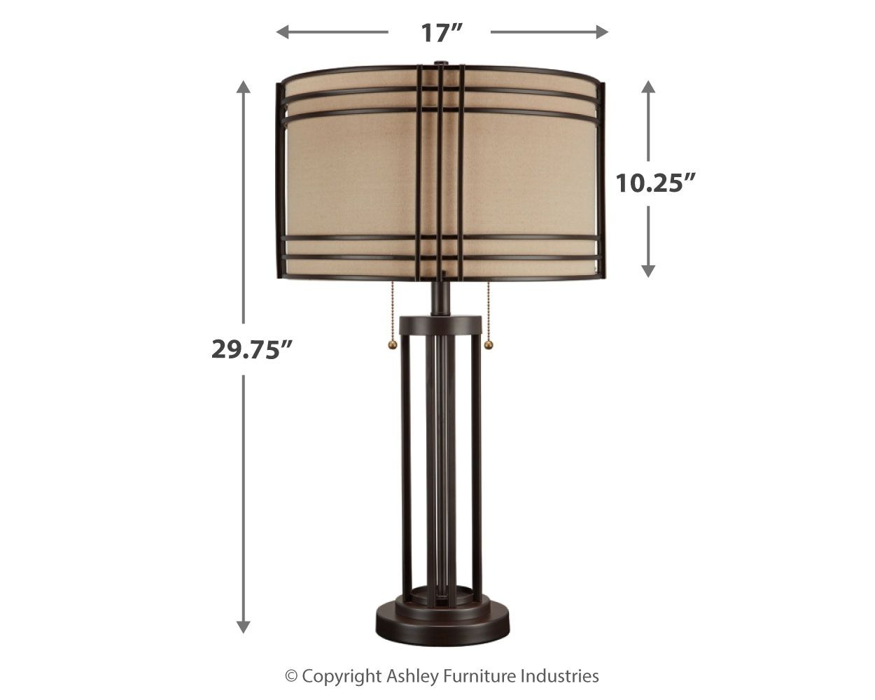 Hanswell - Metal Table Lamp  - Dark Brown - Image 3