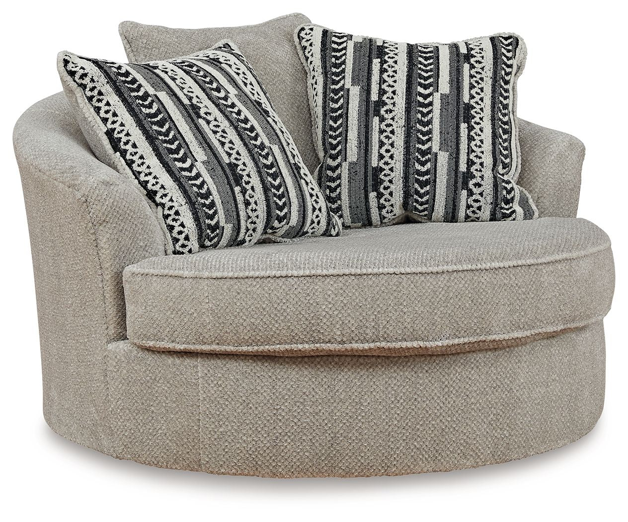 Calnita – Oversized Swivel Accent Chair – Fabric – Sisal
