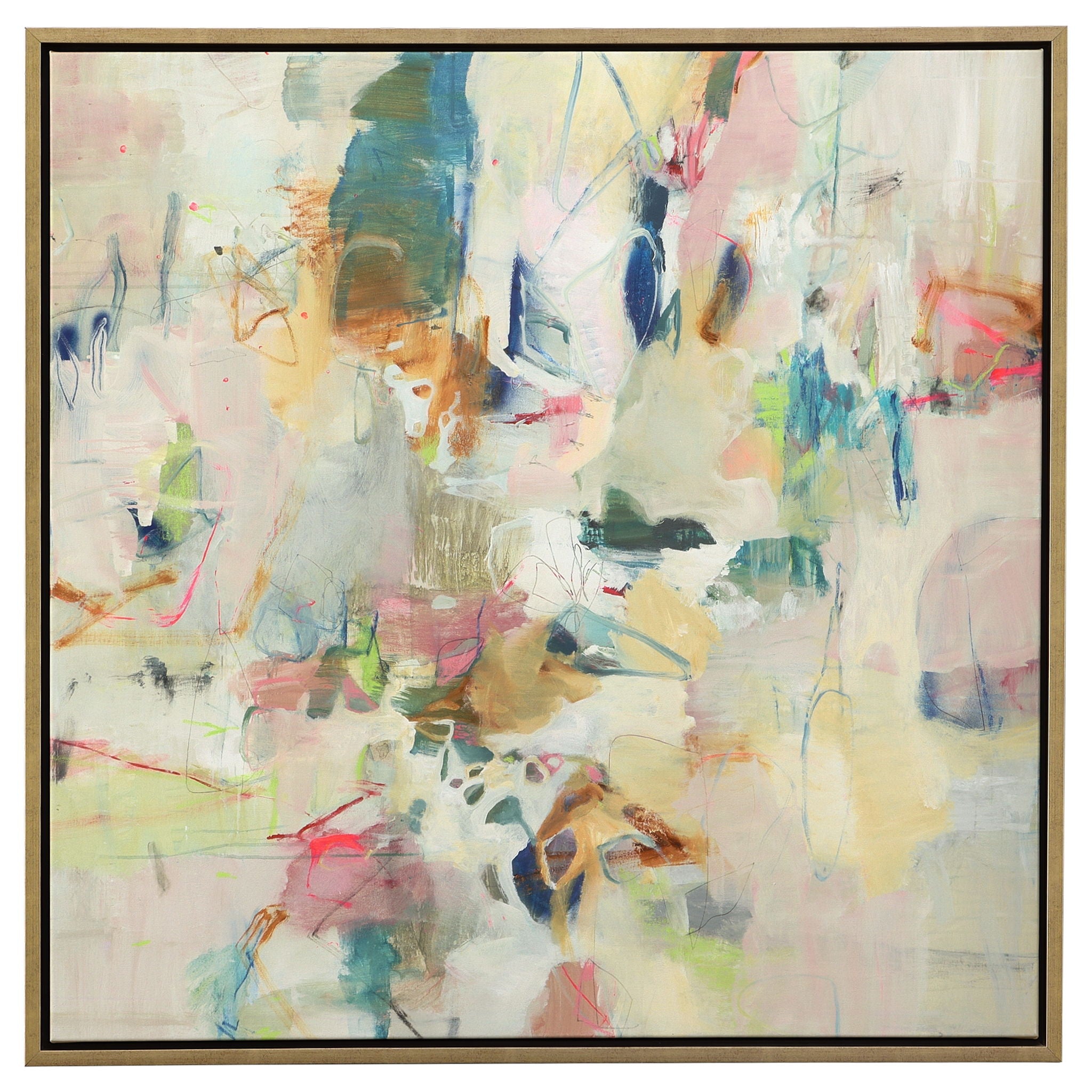 Party Time - Framed Abstract Art - Beige - Image 1