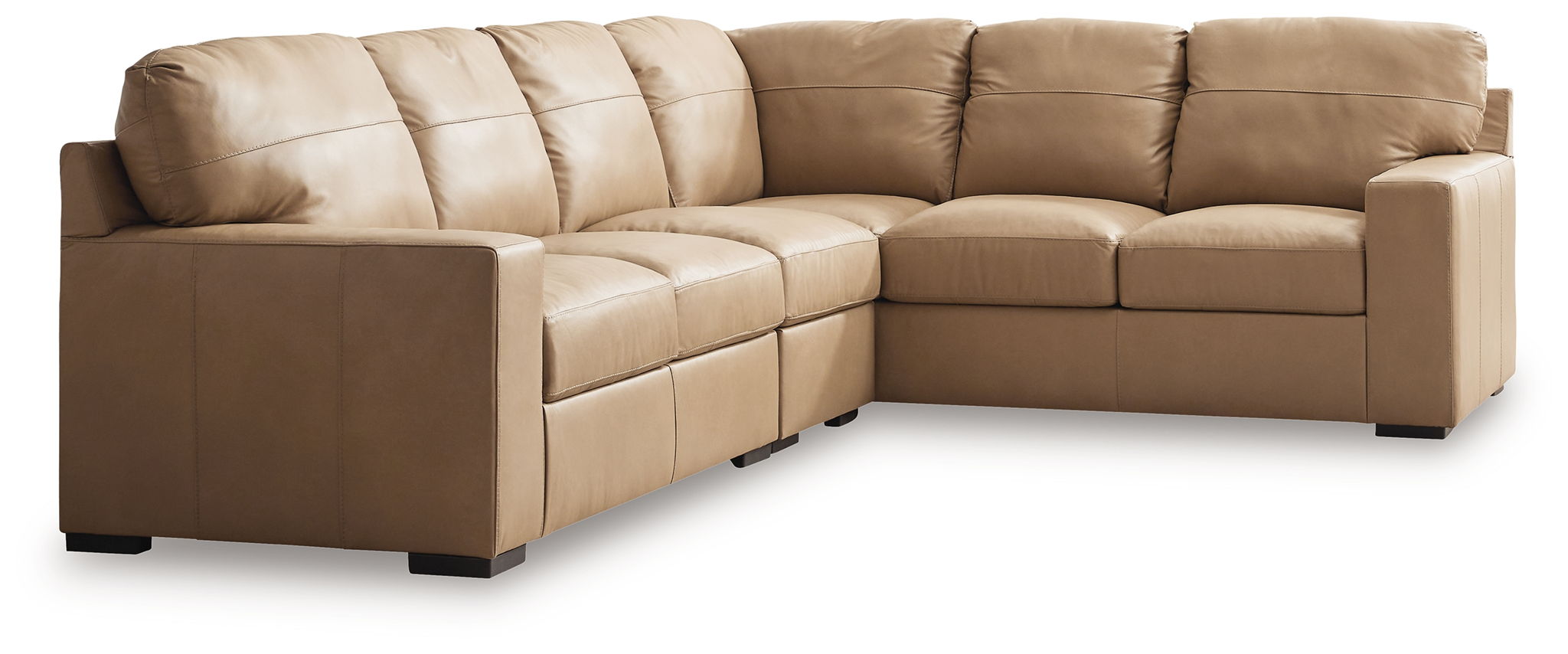 Bandon – 3-Piece Sectional With Laf Loveseat – Leather Match – Toffee