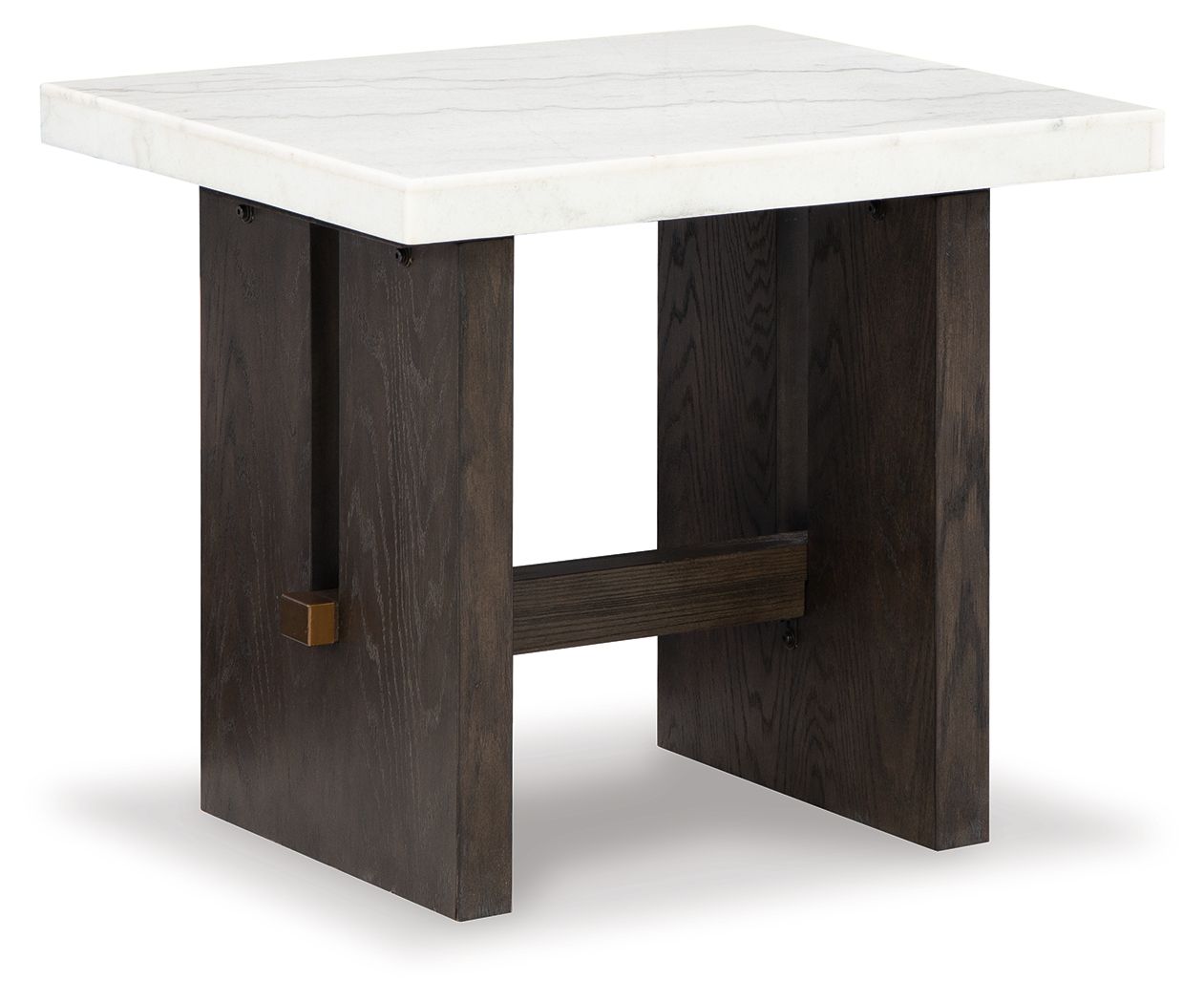 Burkhaus – Rectangular End Table – White / Dark Brown