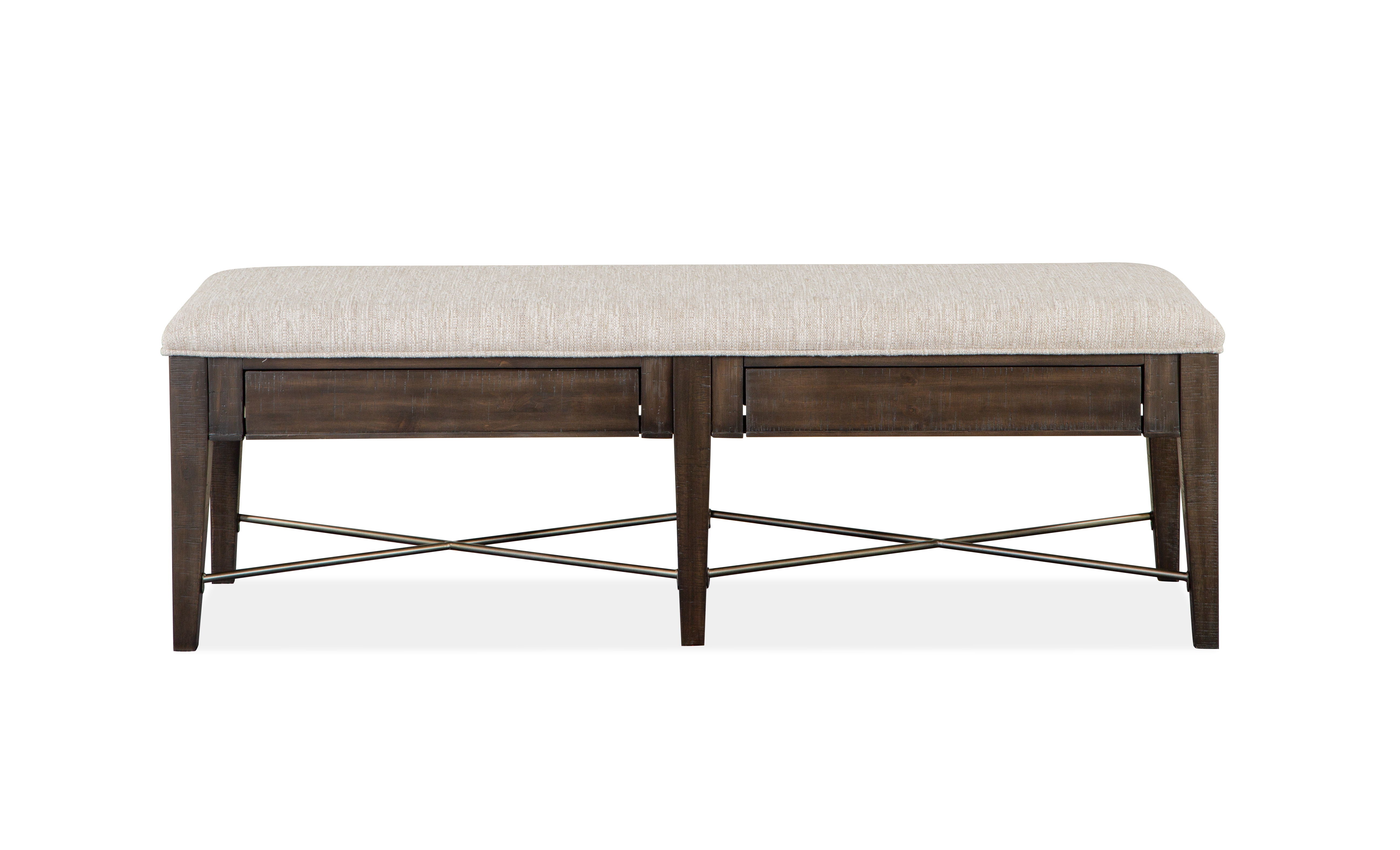 Westley Falls – Bench With Upholstered Seat – Graphite