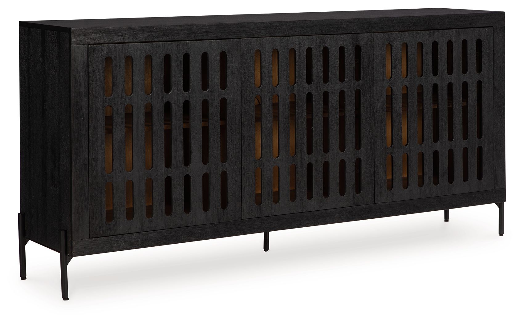 Vallisburg - Accent Cabinet - Black / Natural - Image 1
